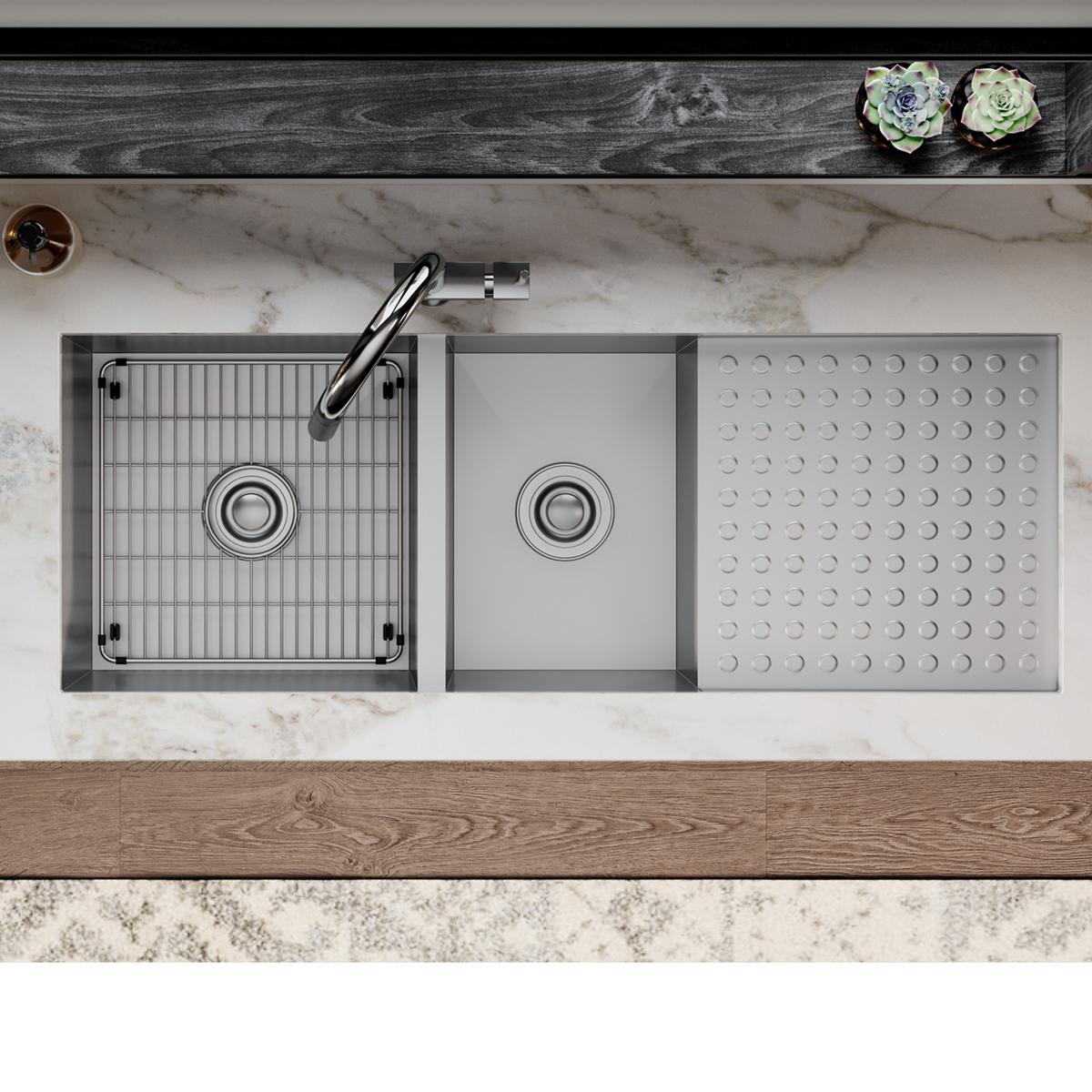 polished stainless steel bottom grid