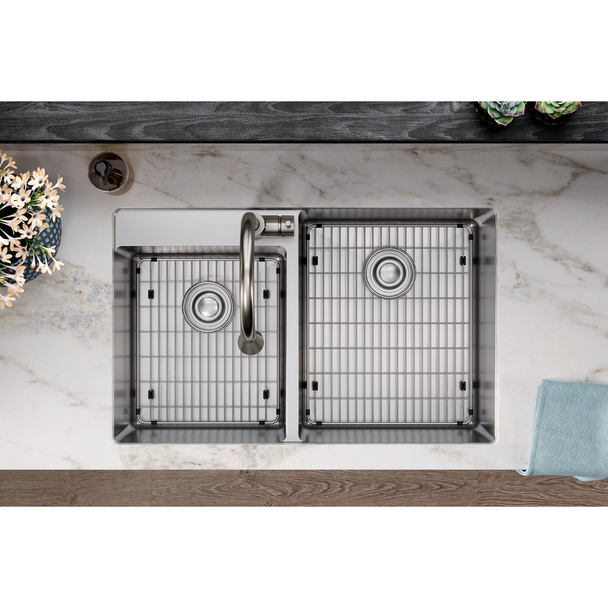 polished stainless steel bottom grid