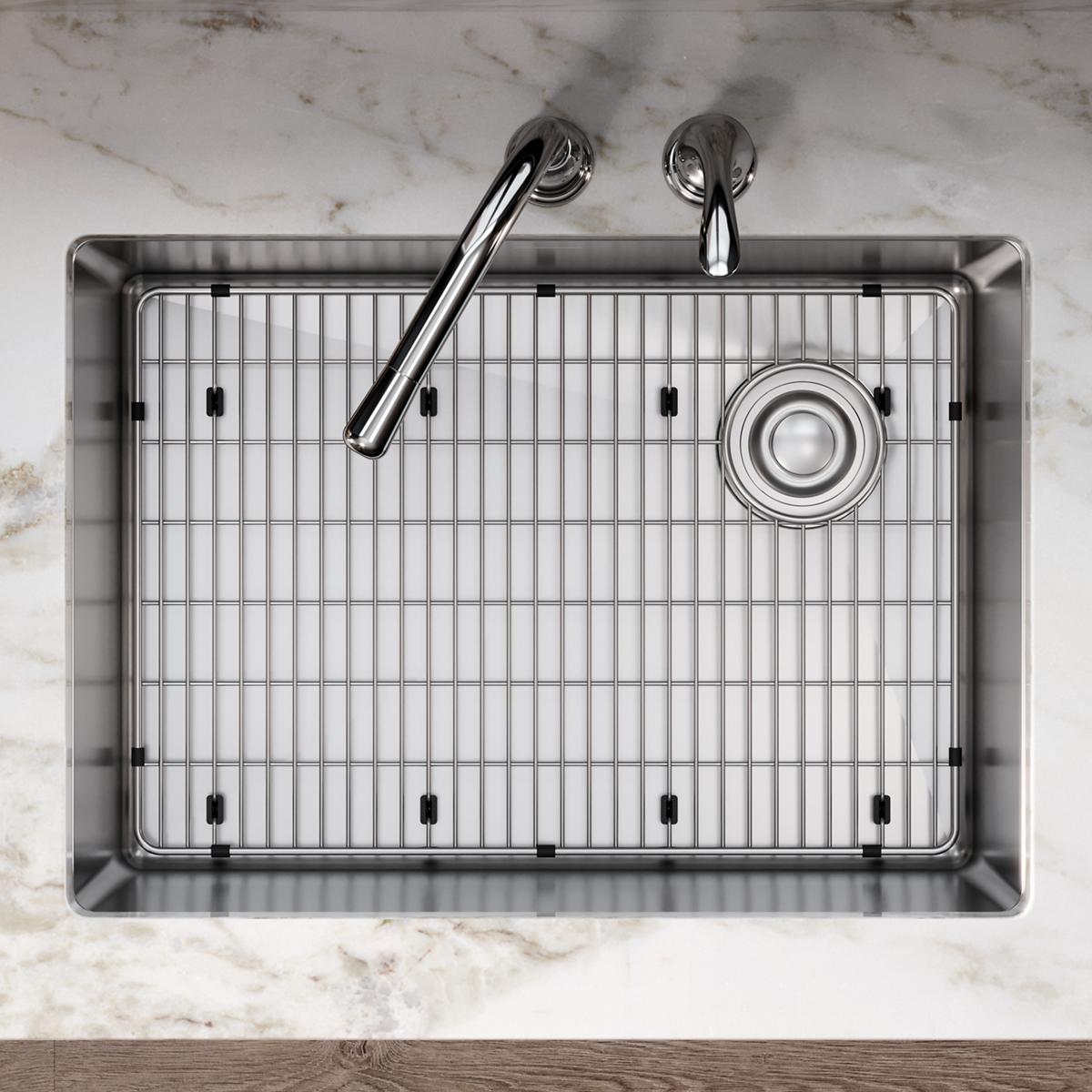 polished stainless steel bottom grid