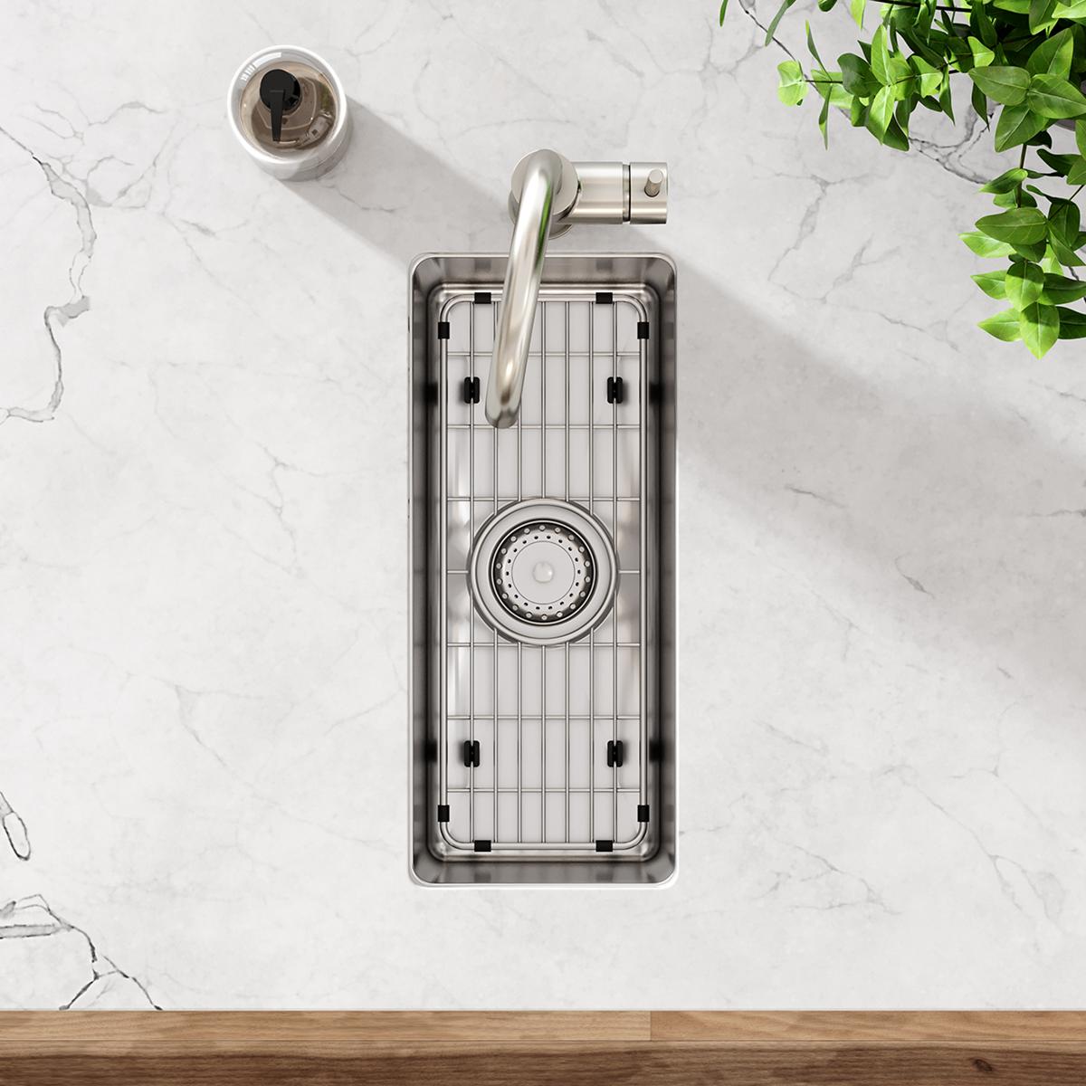 polished stainless steel bottom grid