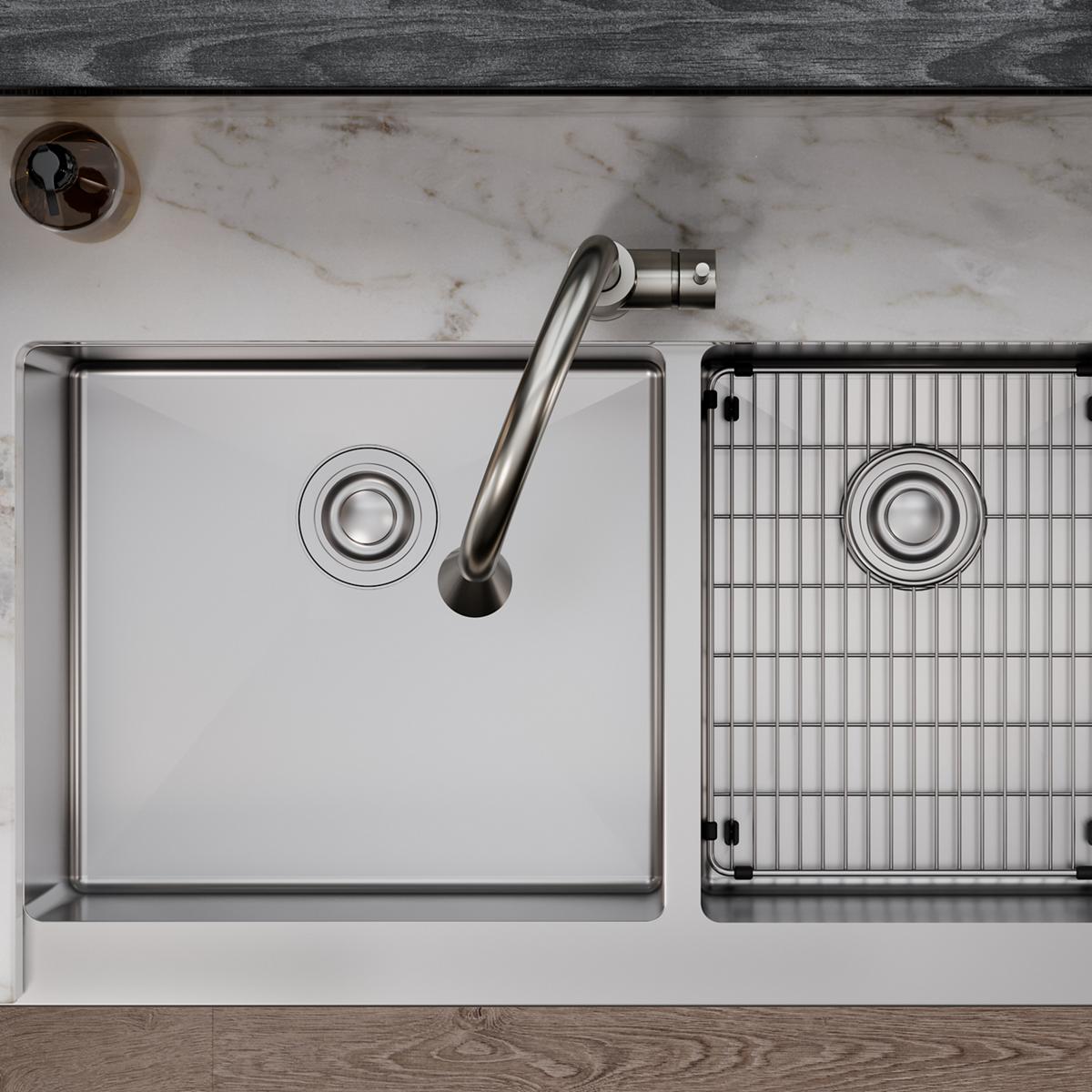 polished stainless steel bottom grid