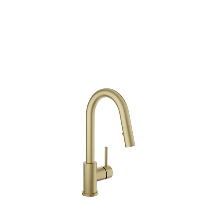 Baril Unick Single Hole Bar/Prep Kitchen Faucet with 2-Function Pull-Down Spray by Baril