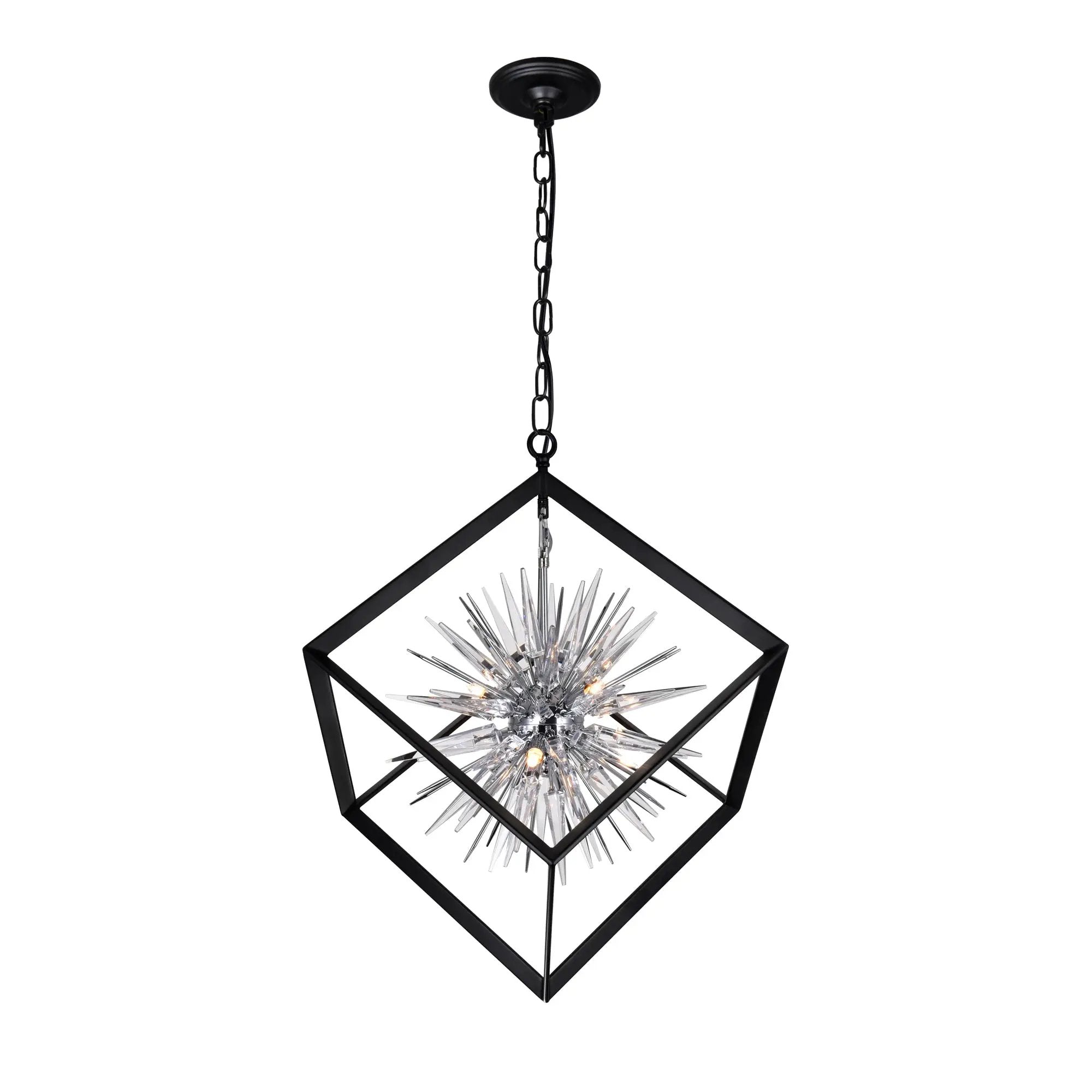 chrome & black chandelier