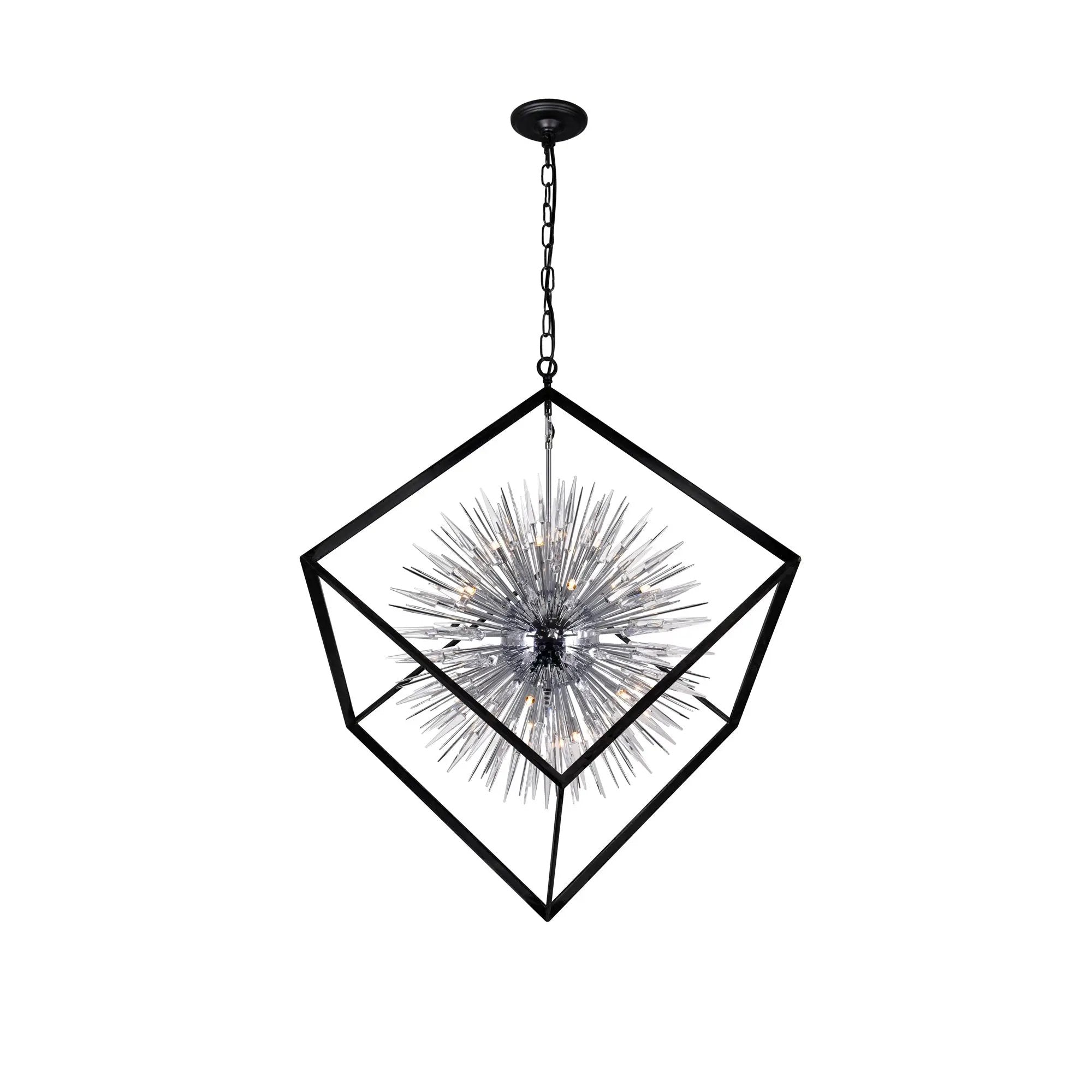 chrome & black chandelier