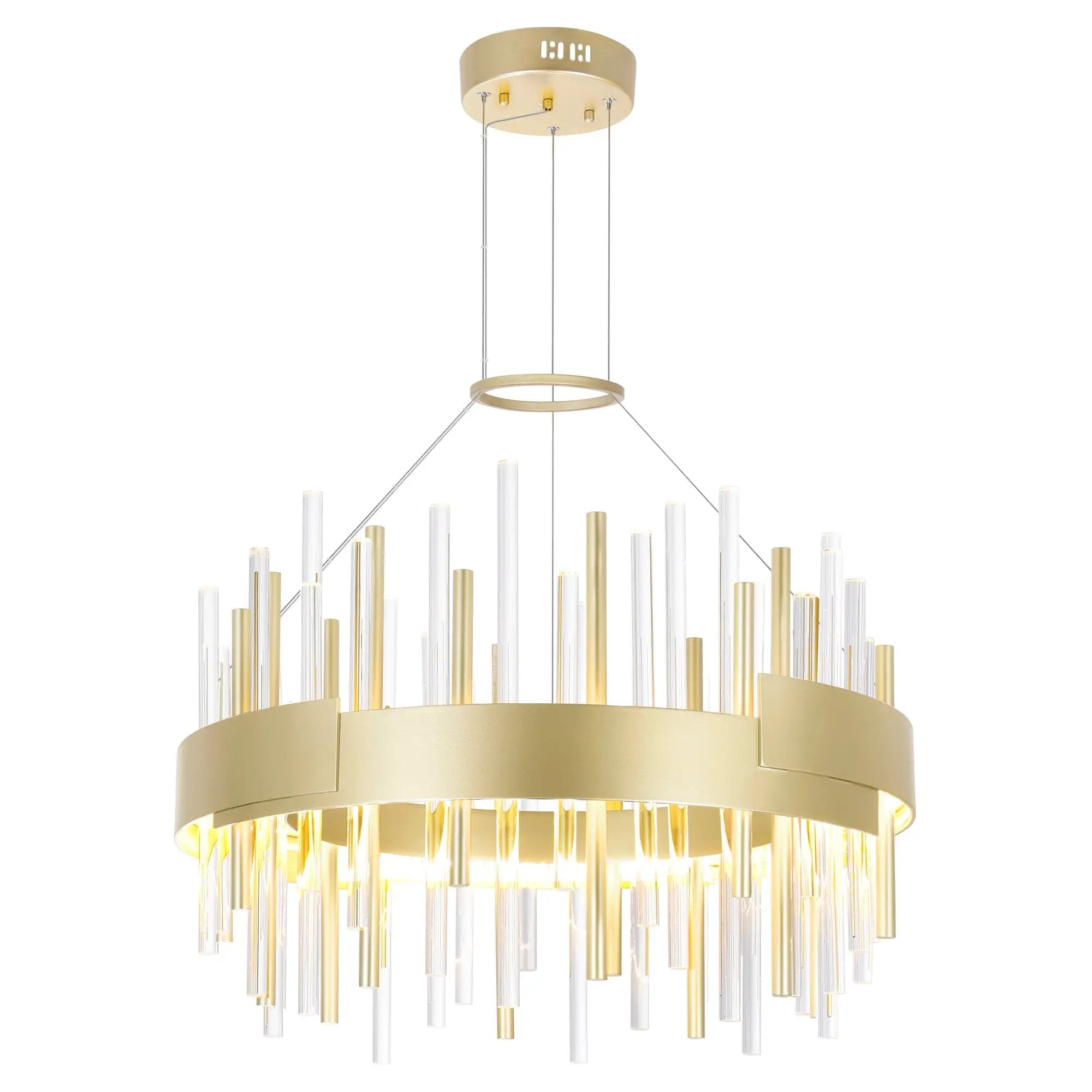 satin gold chandelier