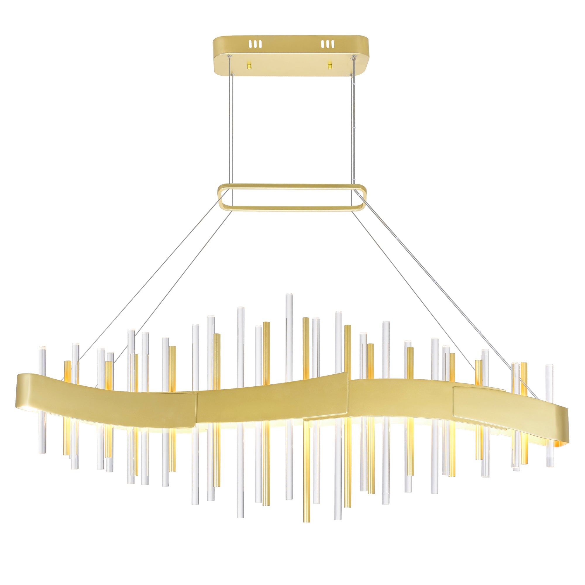 satin gold chandelier