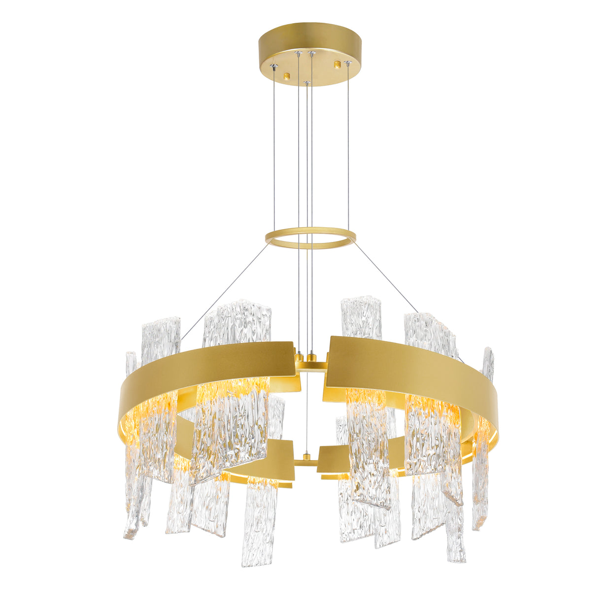 CWI Lighting Guadiana Integrated LED 24" Chandelier with Handcrafted Glass