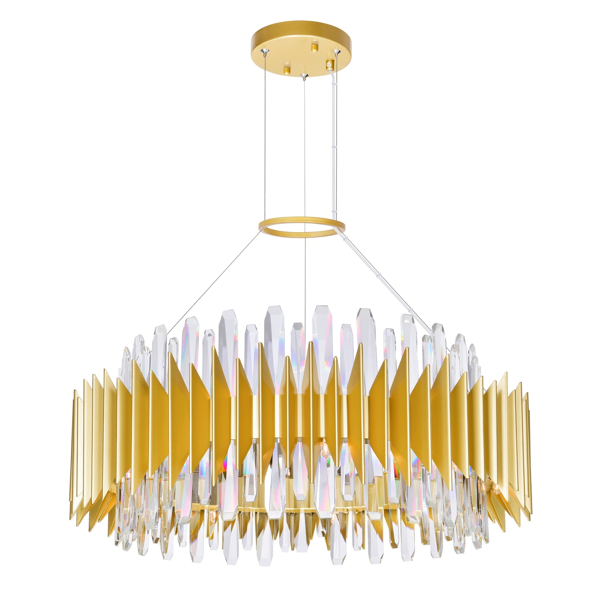 satin gold chandelier