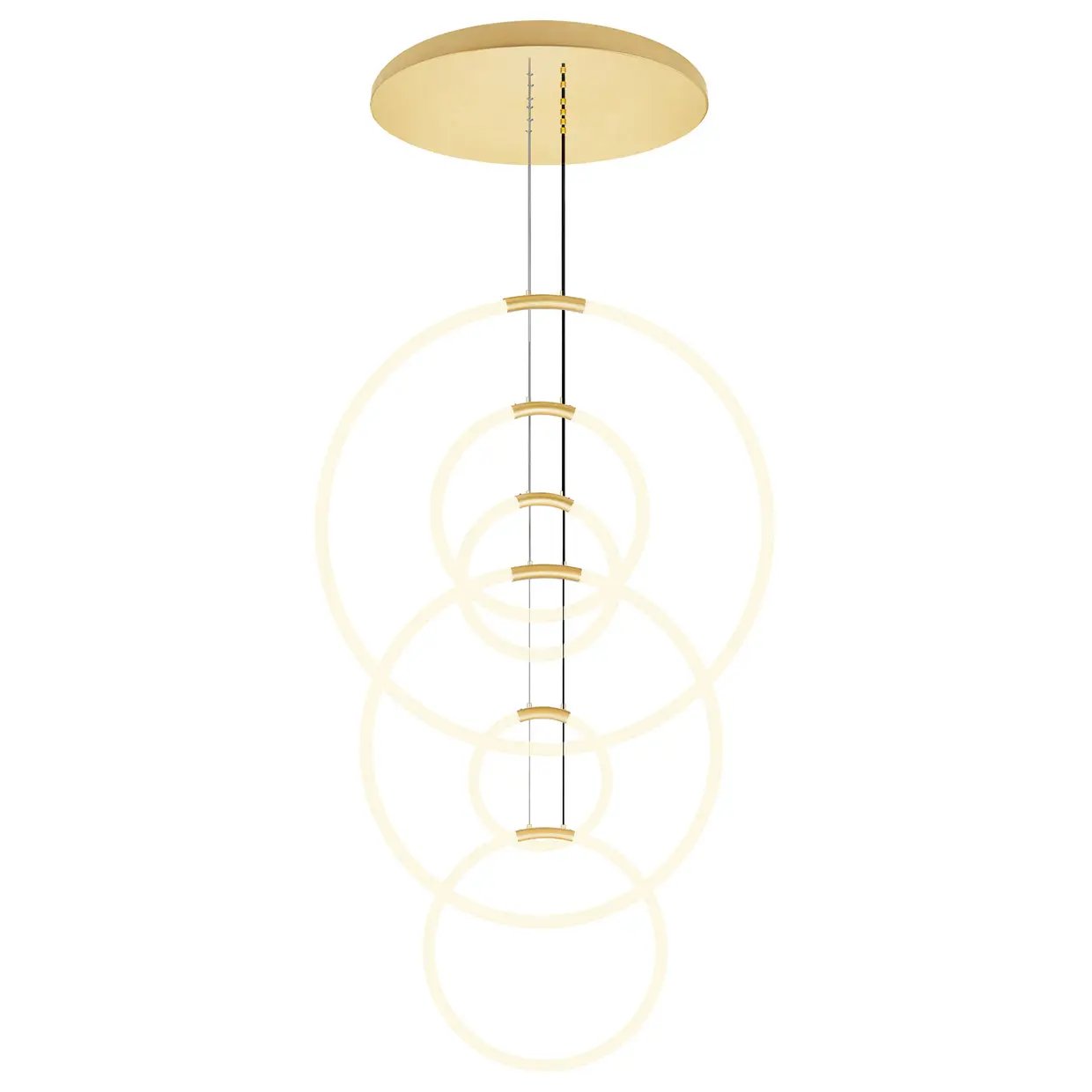 CWI Lighting Hoops Integrated LED 35" 6 Ring Chandelier by CWI Lighting