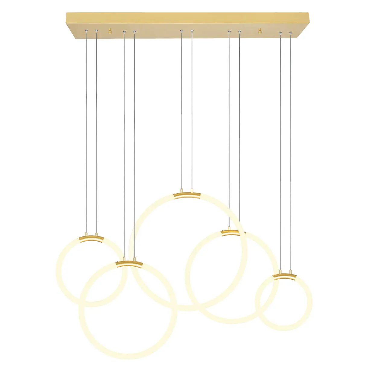 CWI Lighting Hoops Integrated LED 44" 5 Ring Chandelier by CWI Lighting