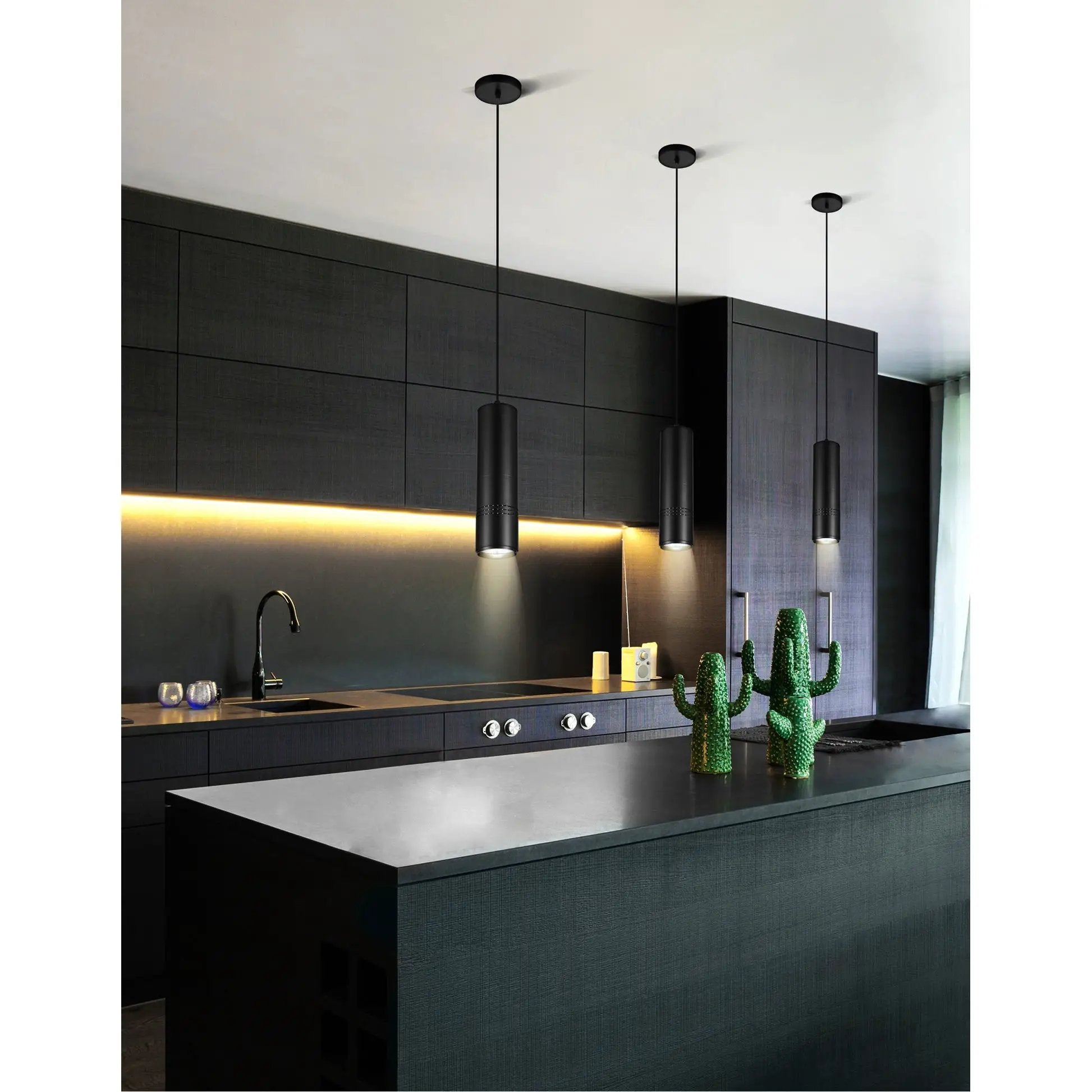 black & wood pendant