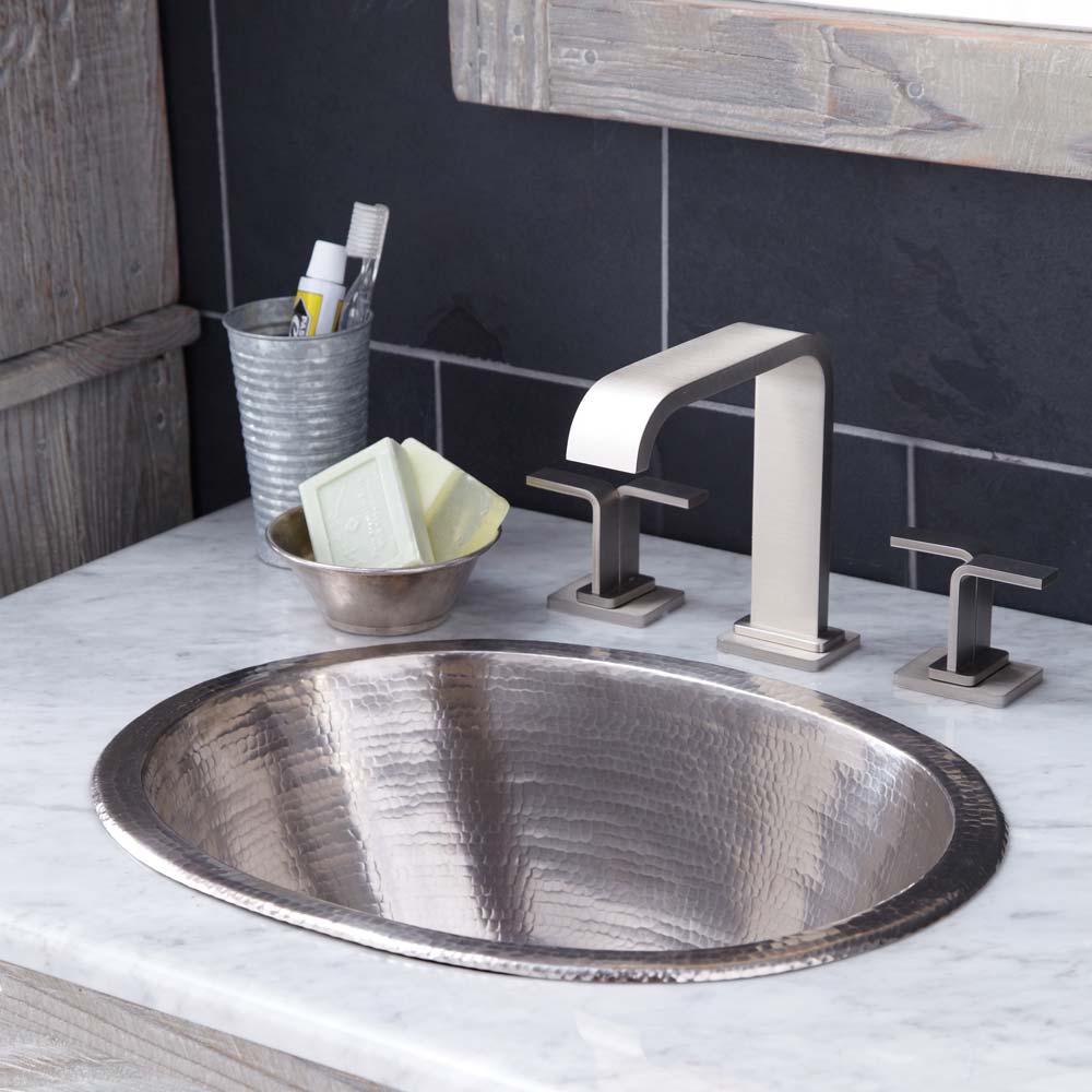 brushed nickel bathroom sink