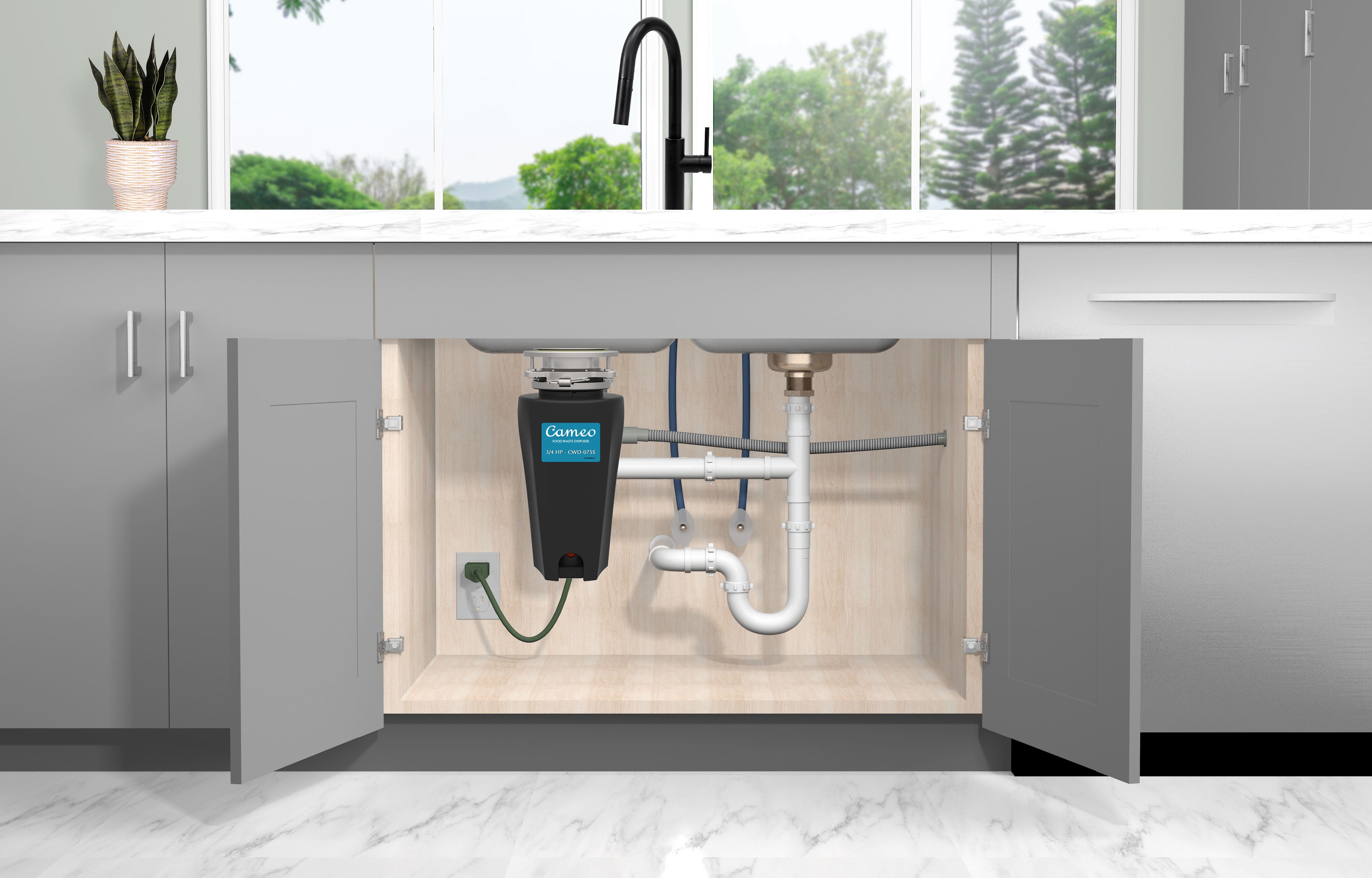 black waste disposer