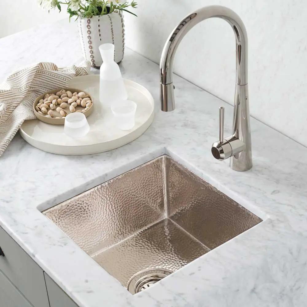 polished nickel kitchen sink