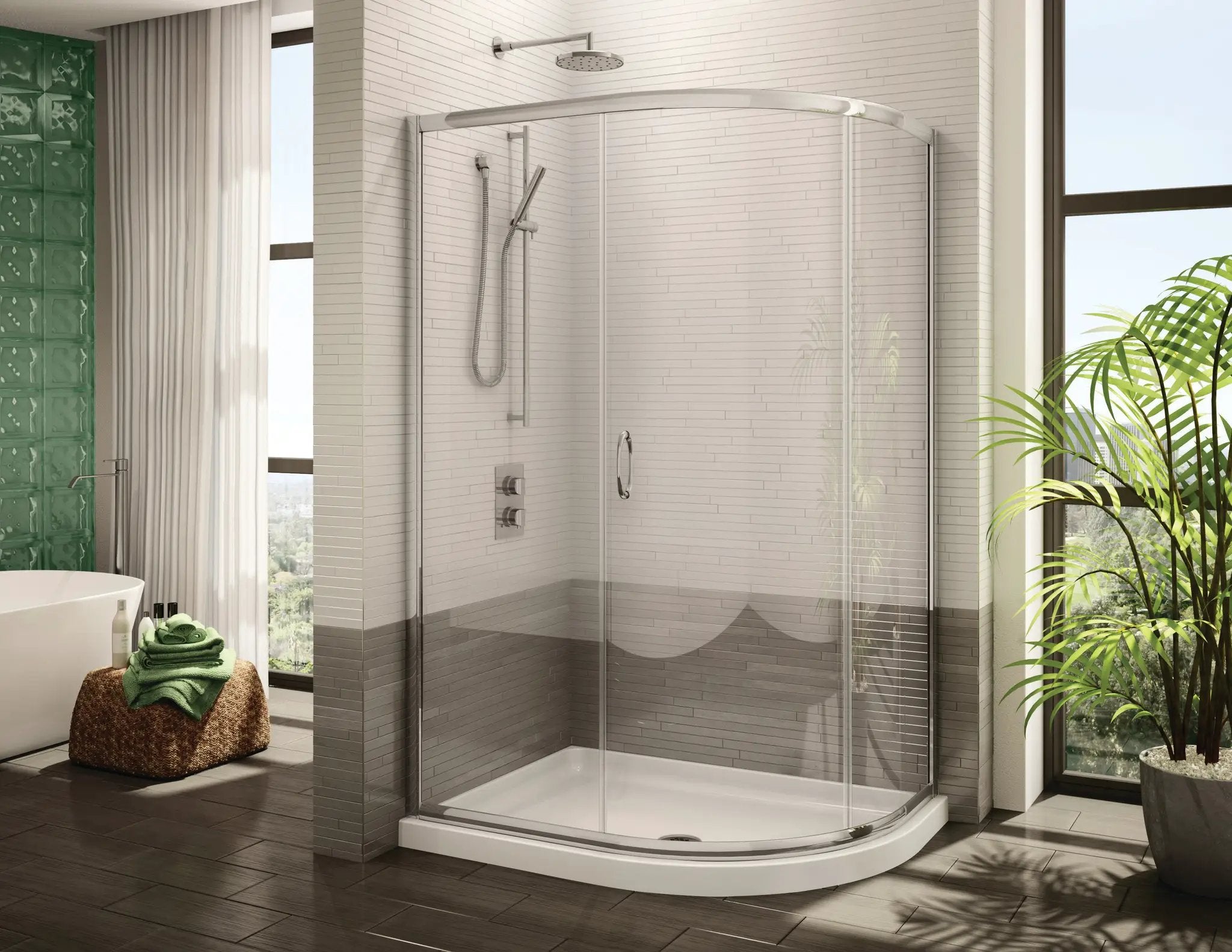 chrome shower door