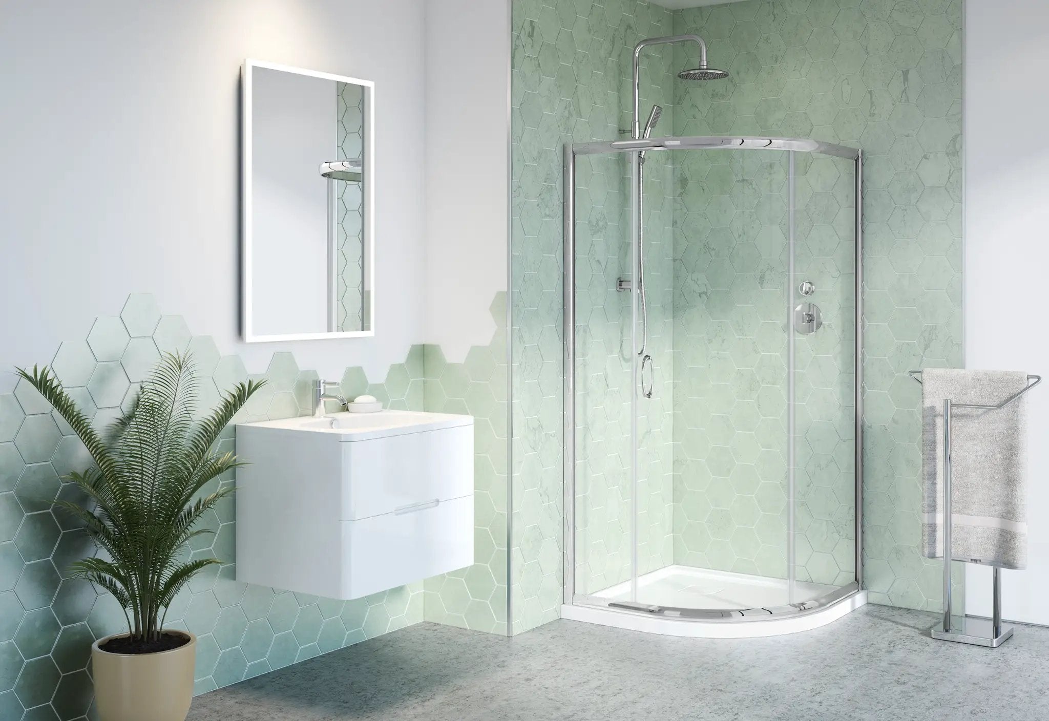 chrome shower door