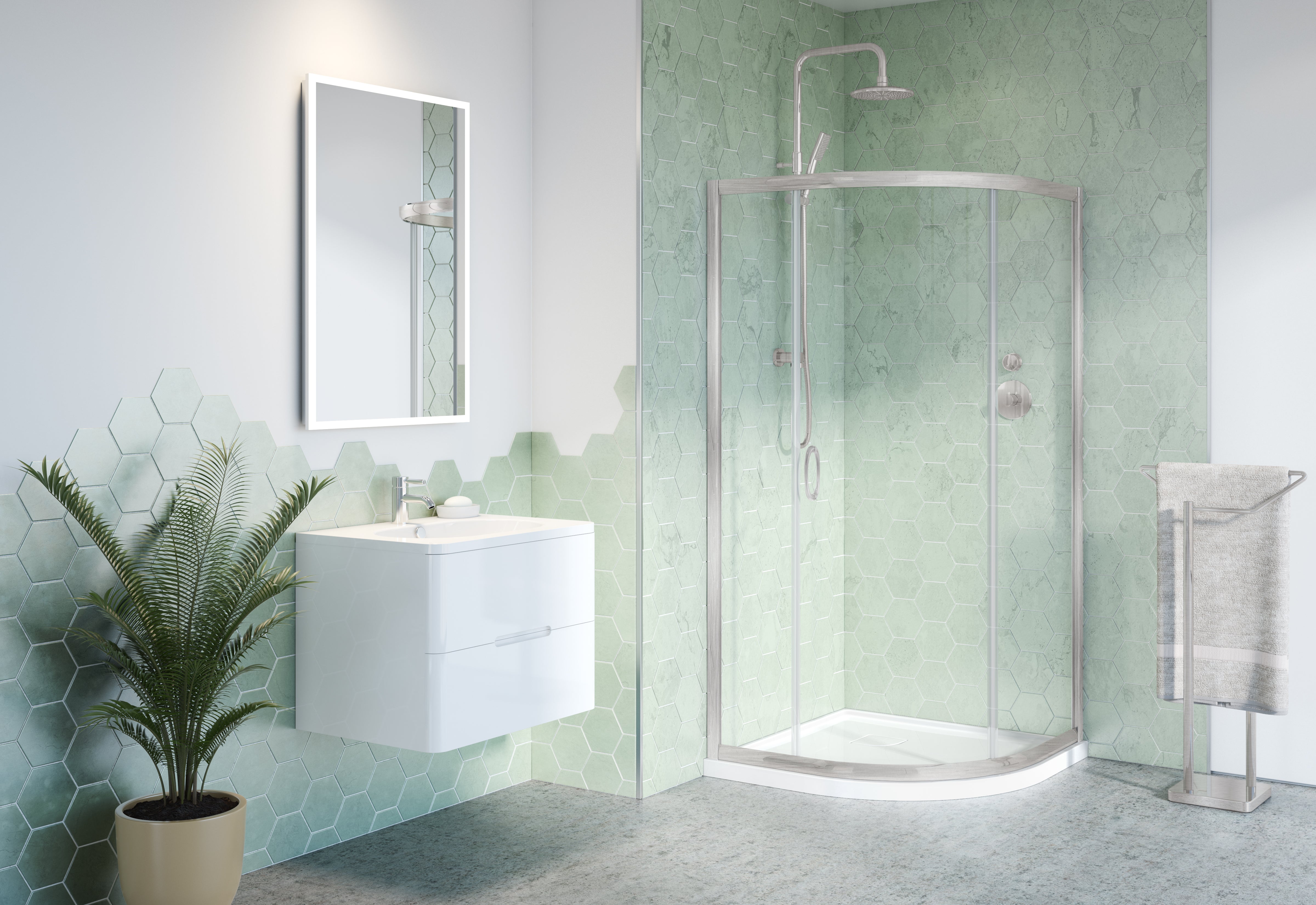 brushed nickel shower door