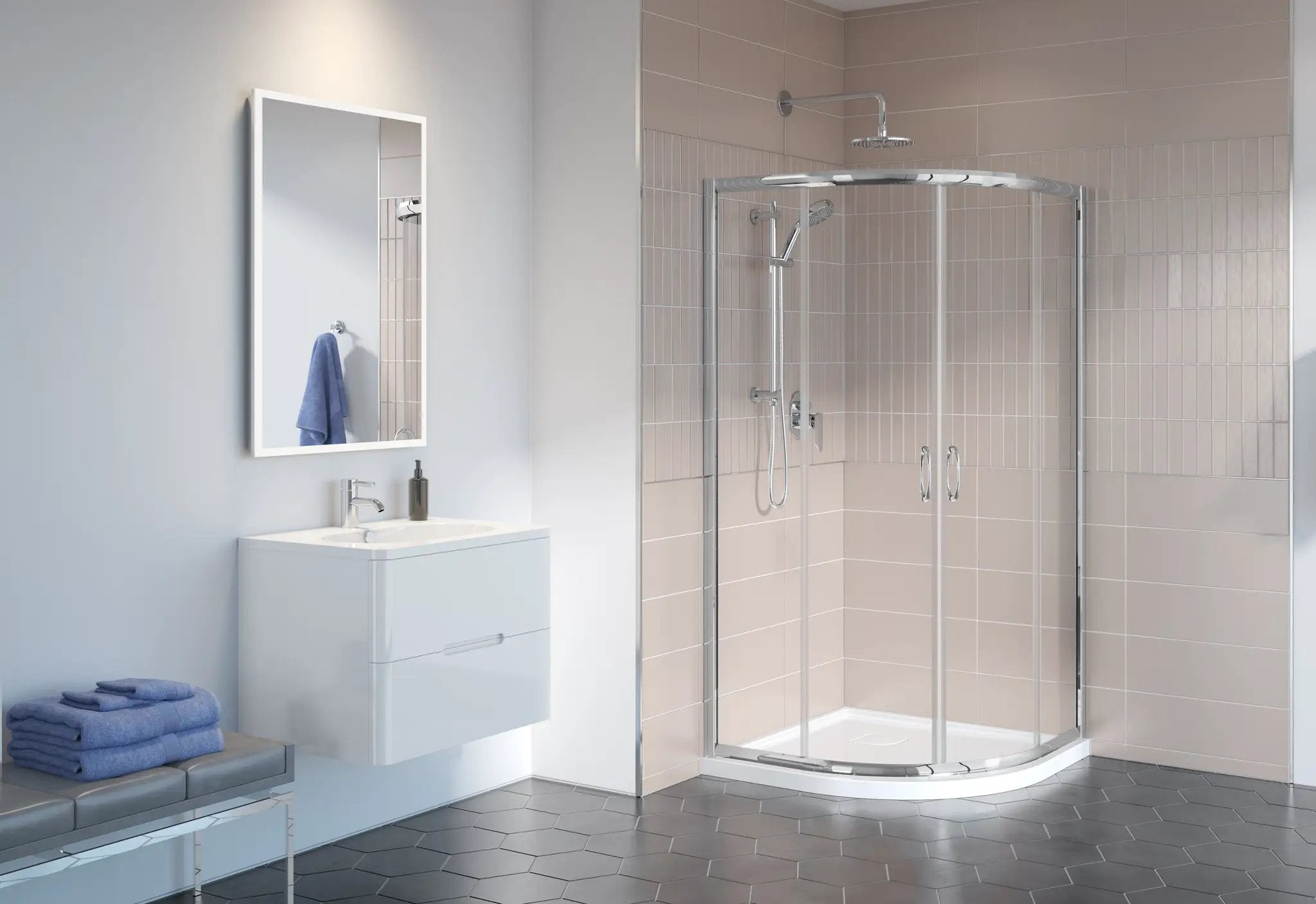 chrome shower door