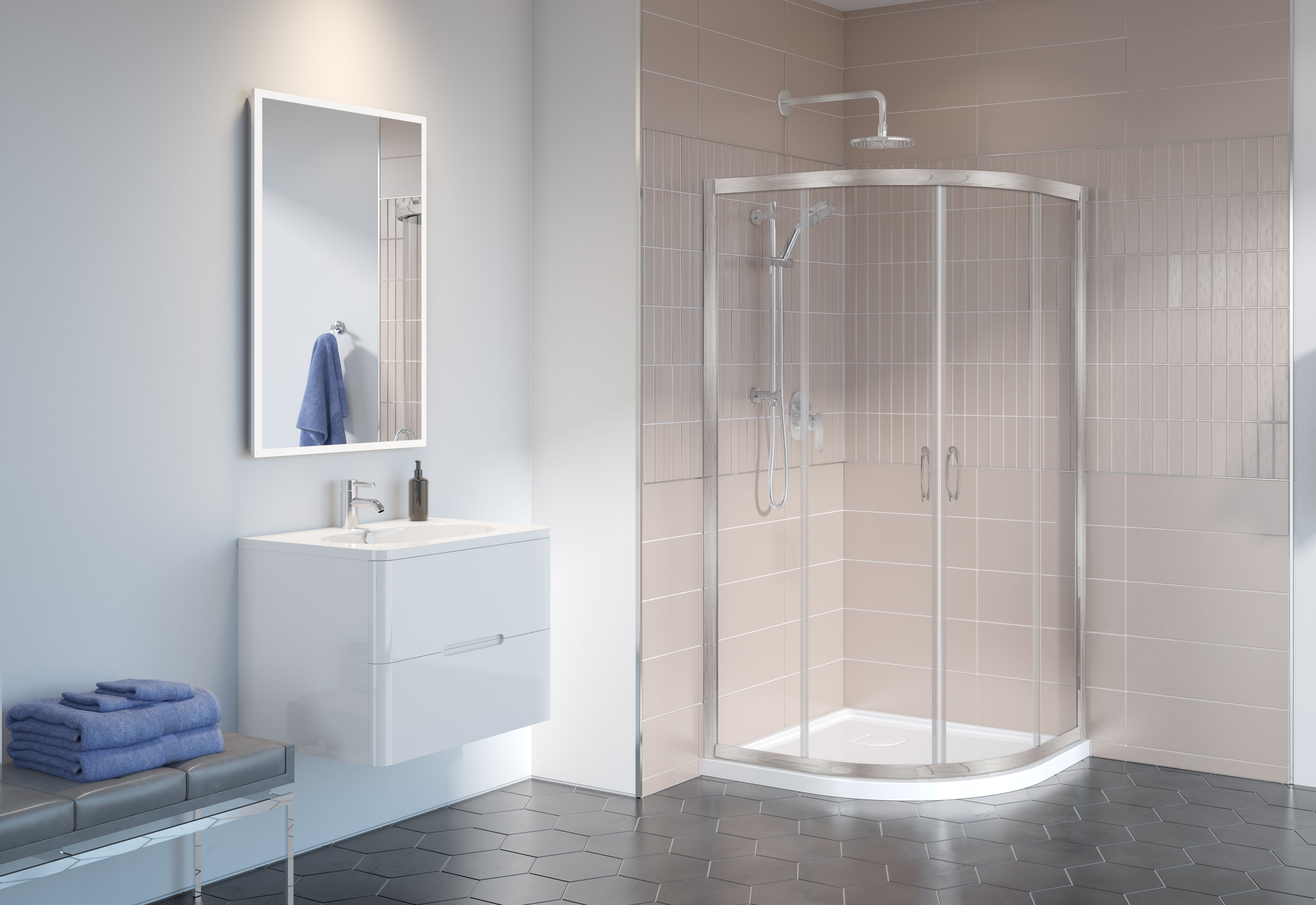 brushed nickel shower door