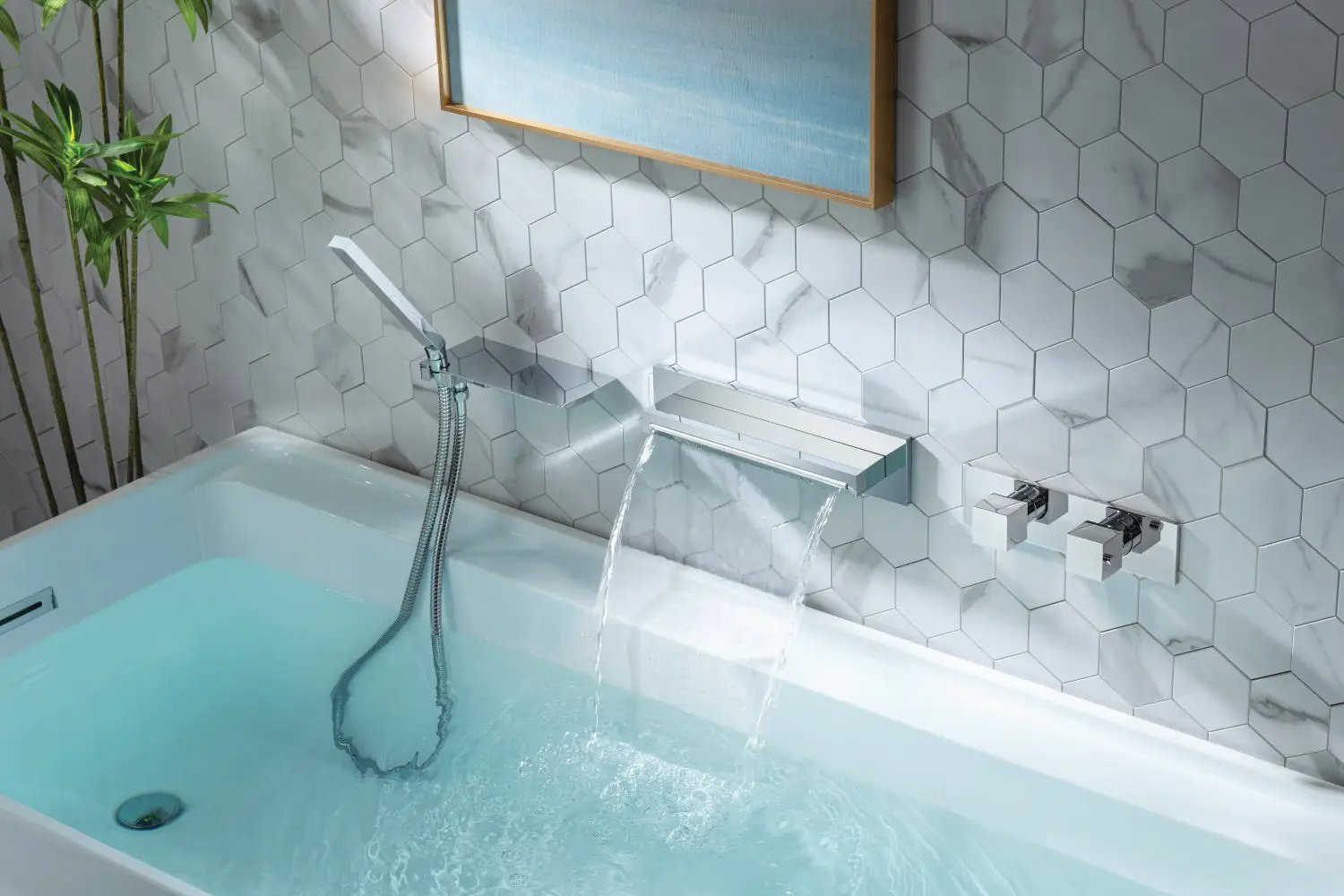 chrome tub filler