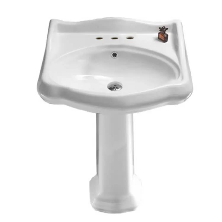 Nameeks Cerastyle 23-2/3" Ceramic Pedestal Bathroom Sink with One Faucet Hole - Includes Overflow by Nameeks