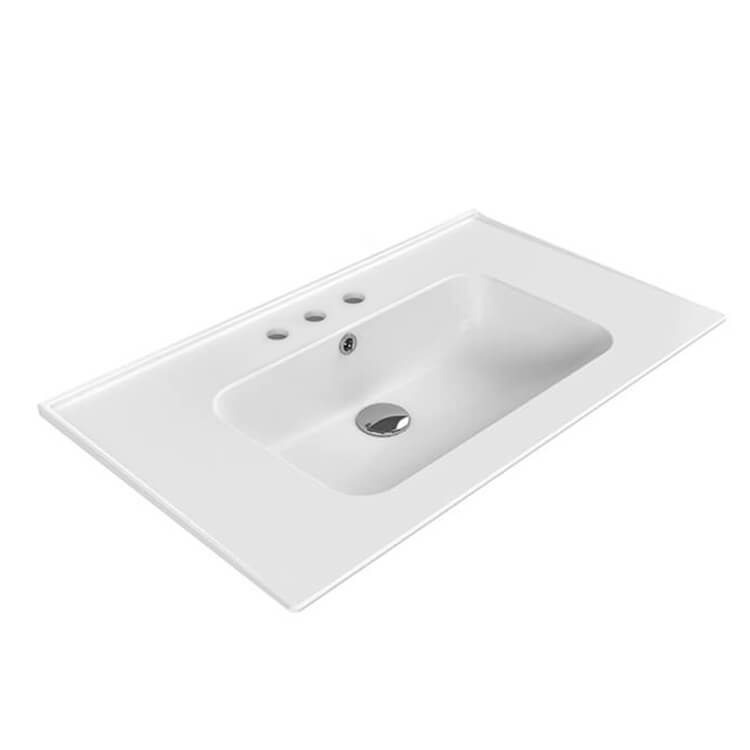 Nameeks Blue Rectangular Wall Mounted Bathroom Sink