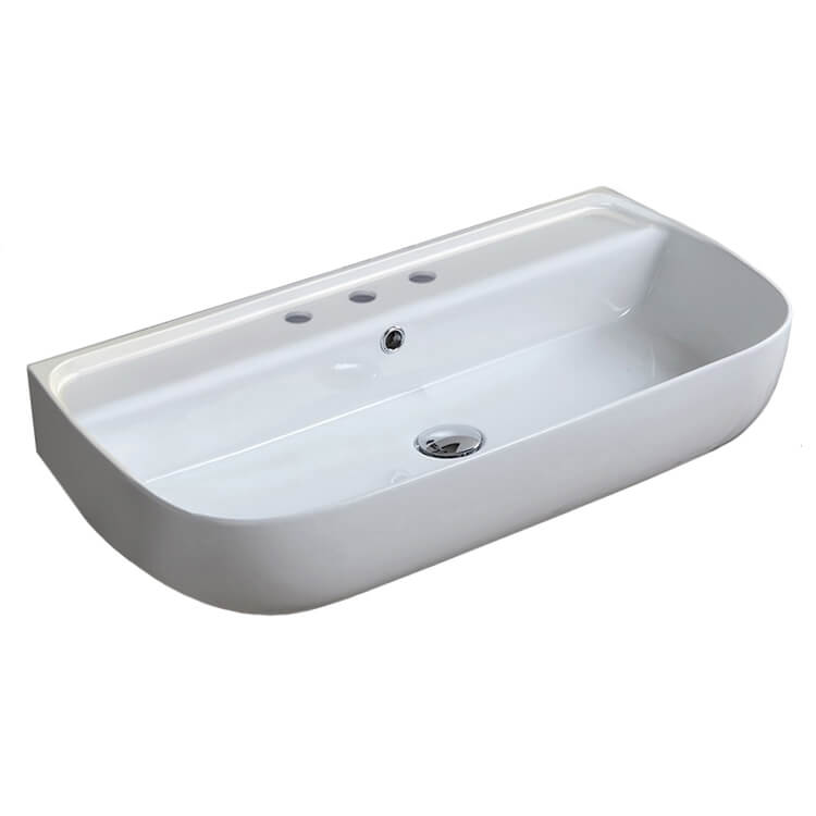 Nameeks Aqua Rectangular Wall Mounted Bathroom Sink