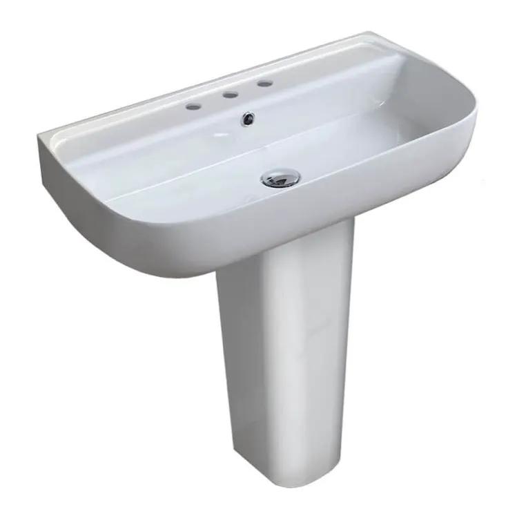 Nameeks Aqua Ceramic Rectangular Pedestal Sink by Nameeks