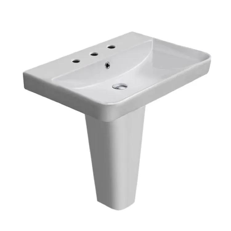 Nameeks Noura Ceramic Rectangular WallMounted or Vessel Pedestal Sink by Nameeks
