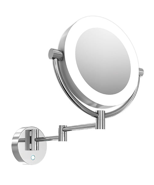 polished chrome makeup mirror