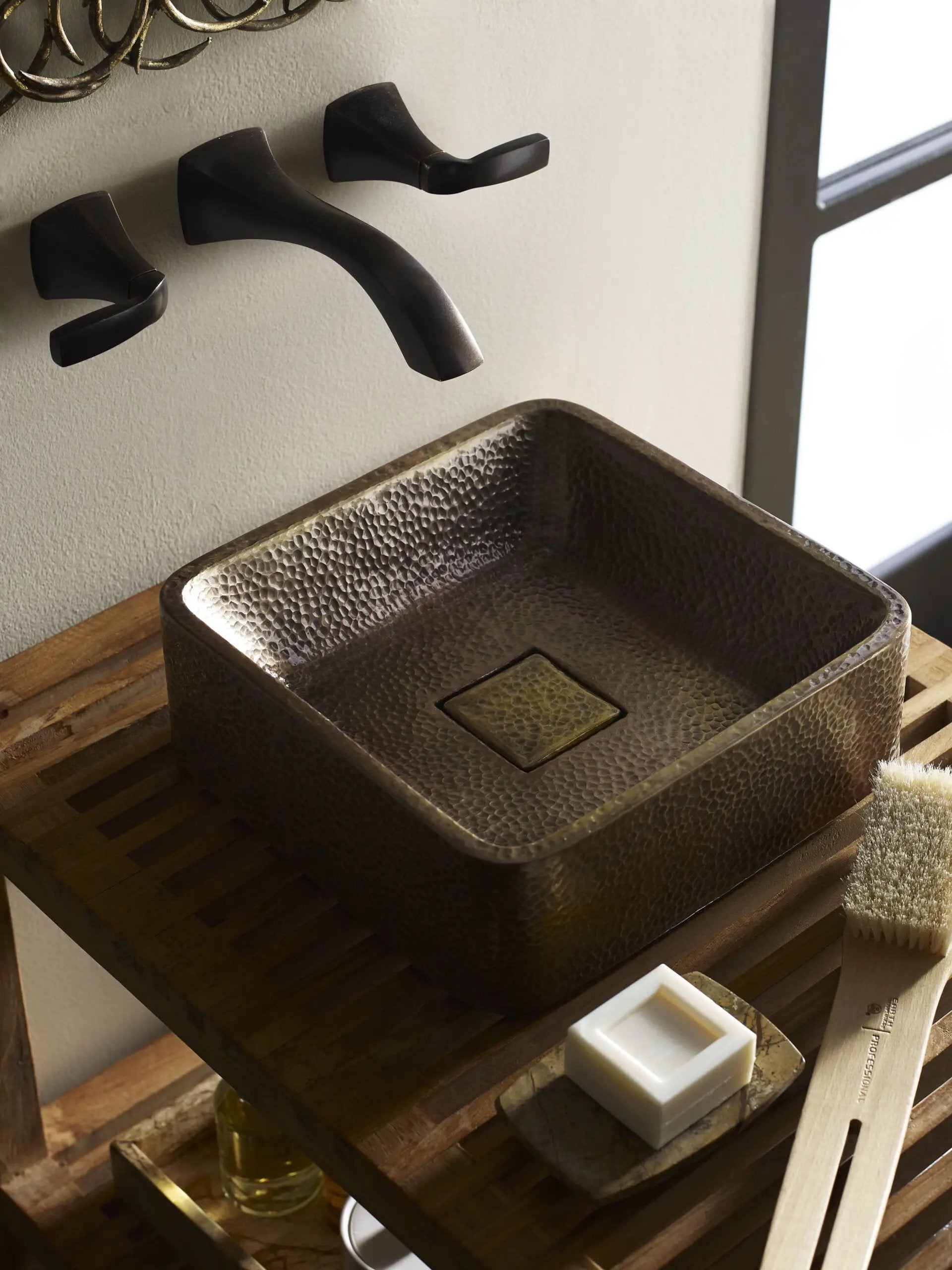 antique satin gold hammered sink