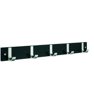 black wood/satin aluminium coat rack