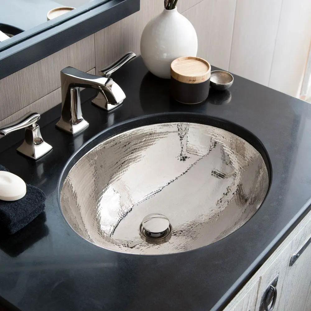 polished nickel bathroom sink