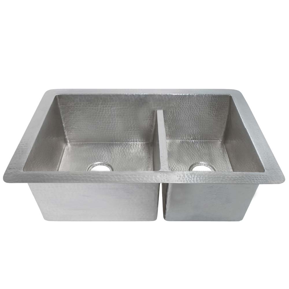 Native Trails Cocina Duet 33" Double-Bowl Hammered-Copper Kitchen Sink by Native Trails