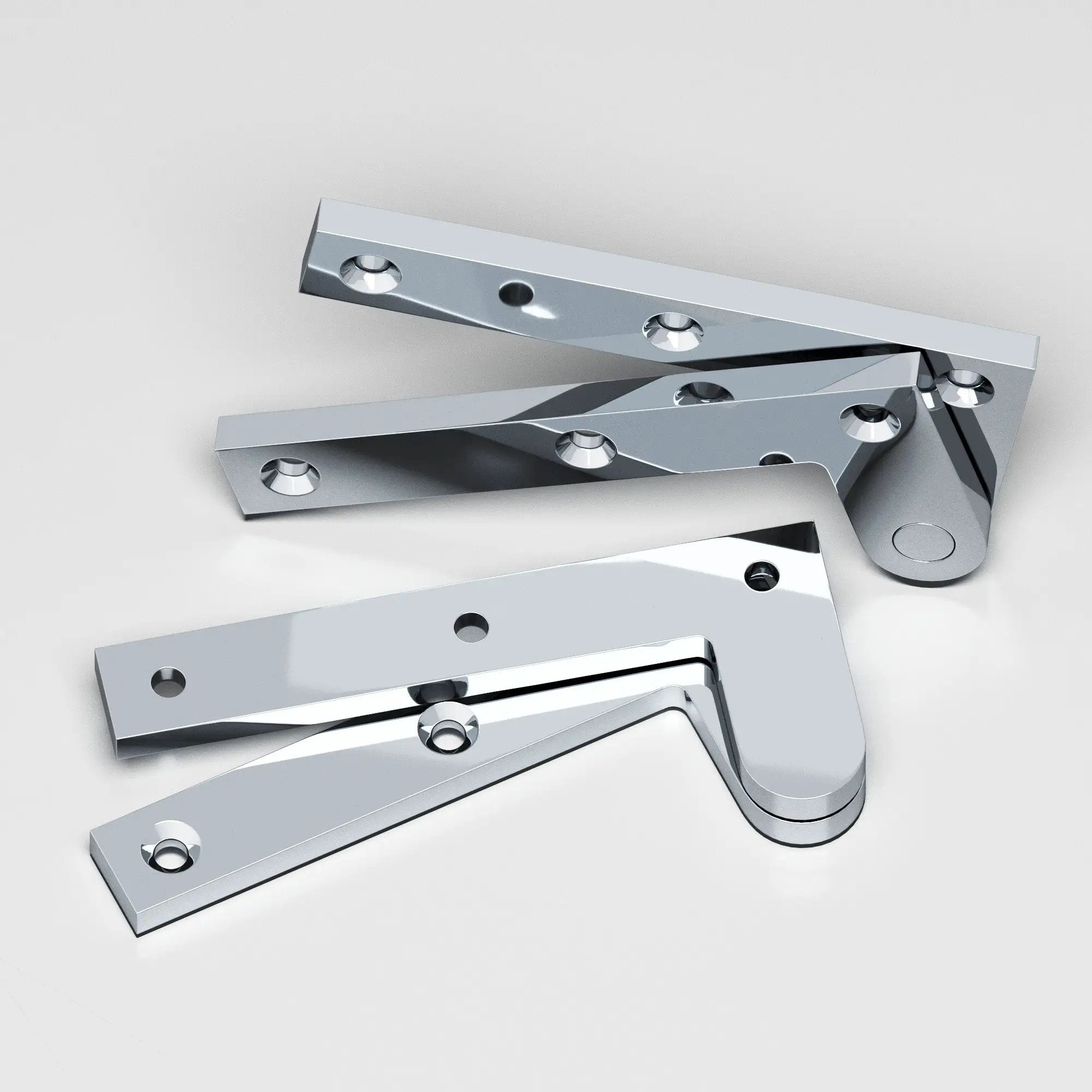 polished chrome hinge