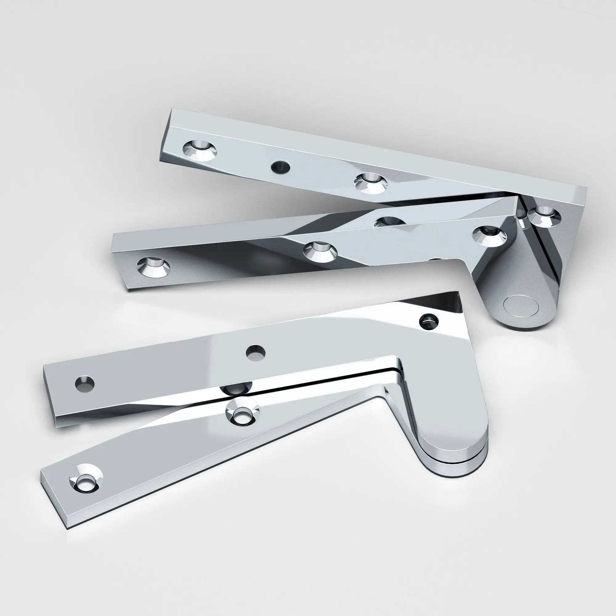 polished chrome hinge