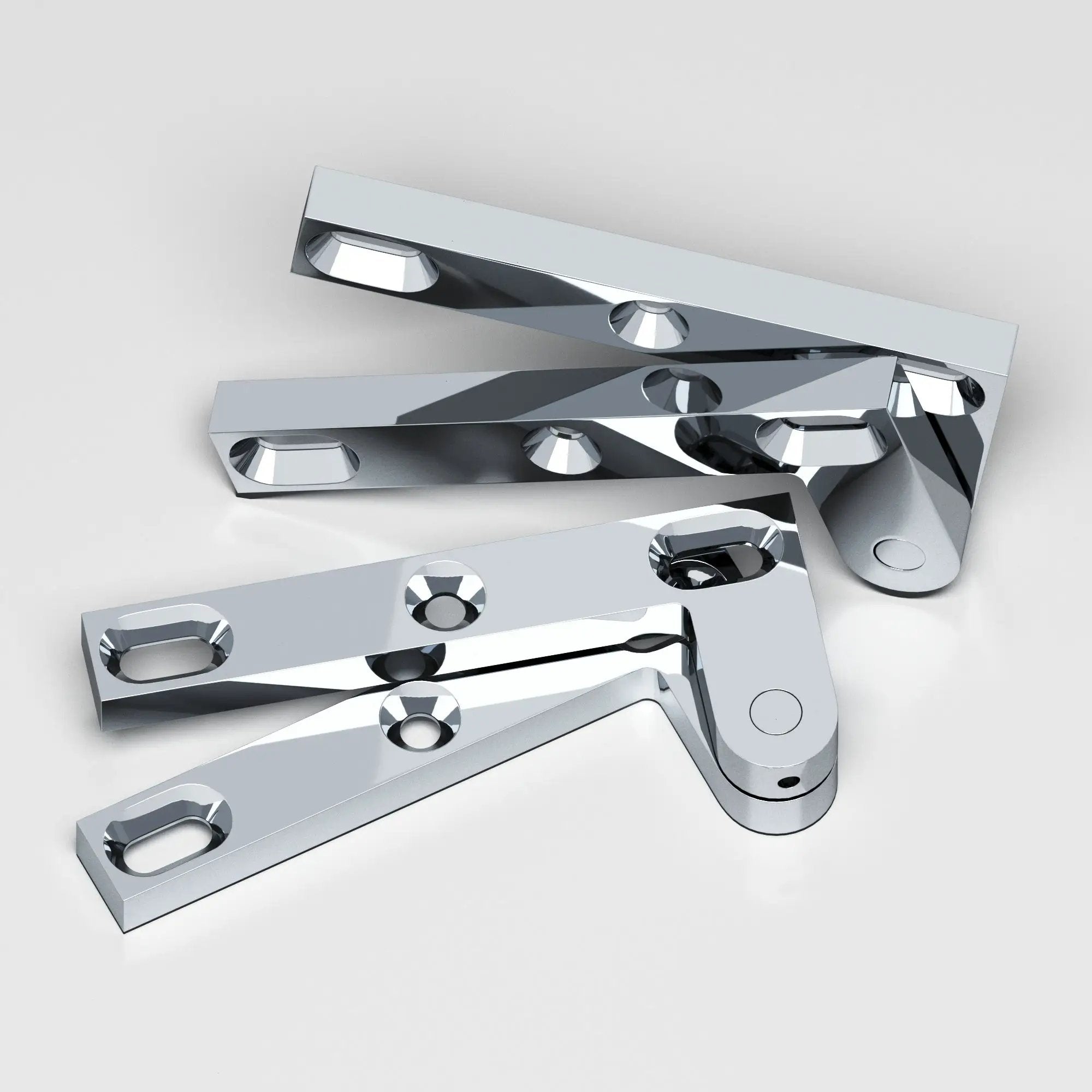 polished chrome hinge