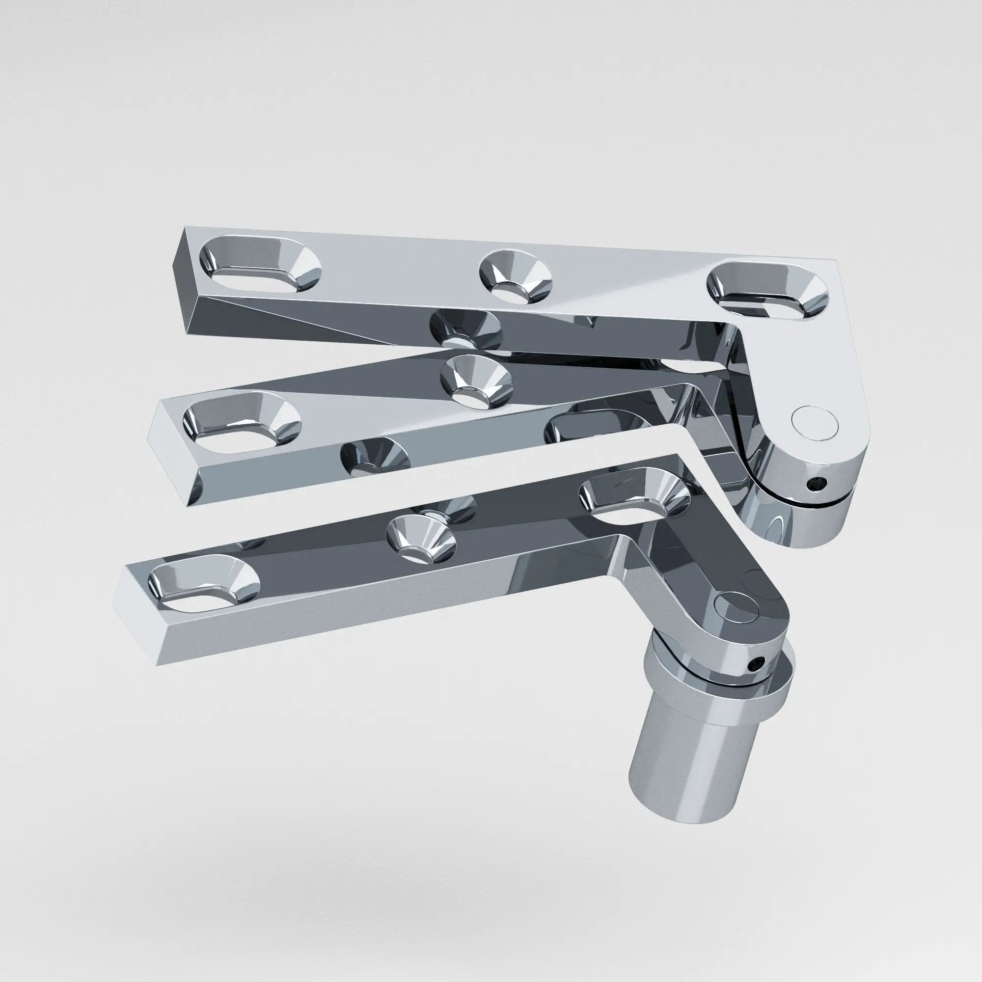 polished chrome hinge