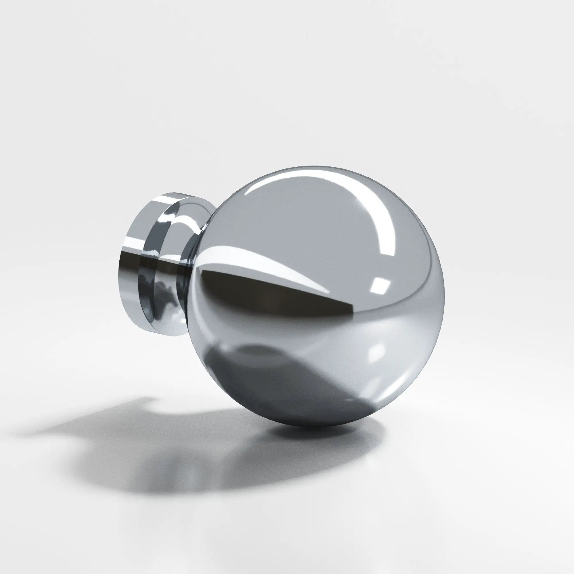 polished chrome cabinet knob