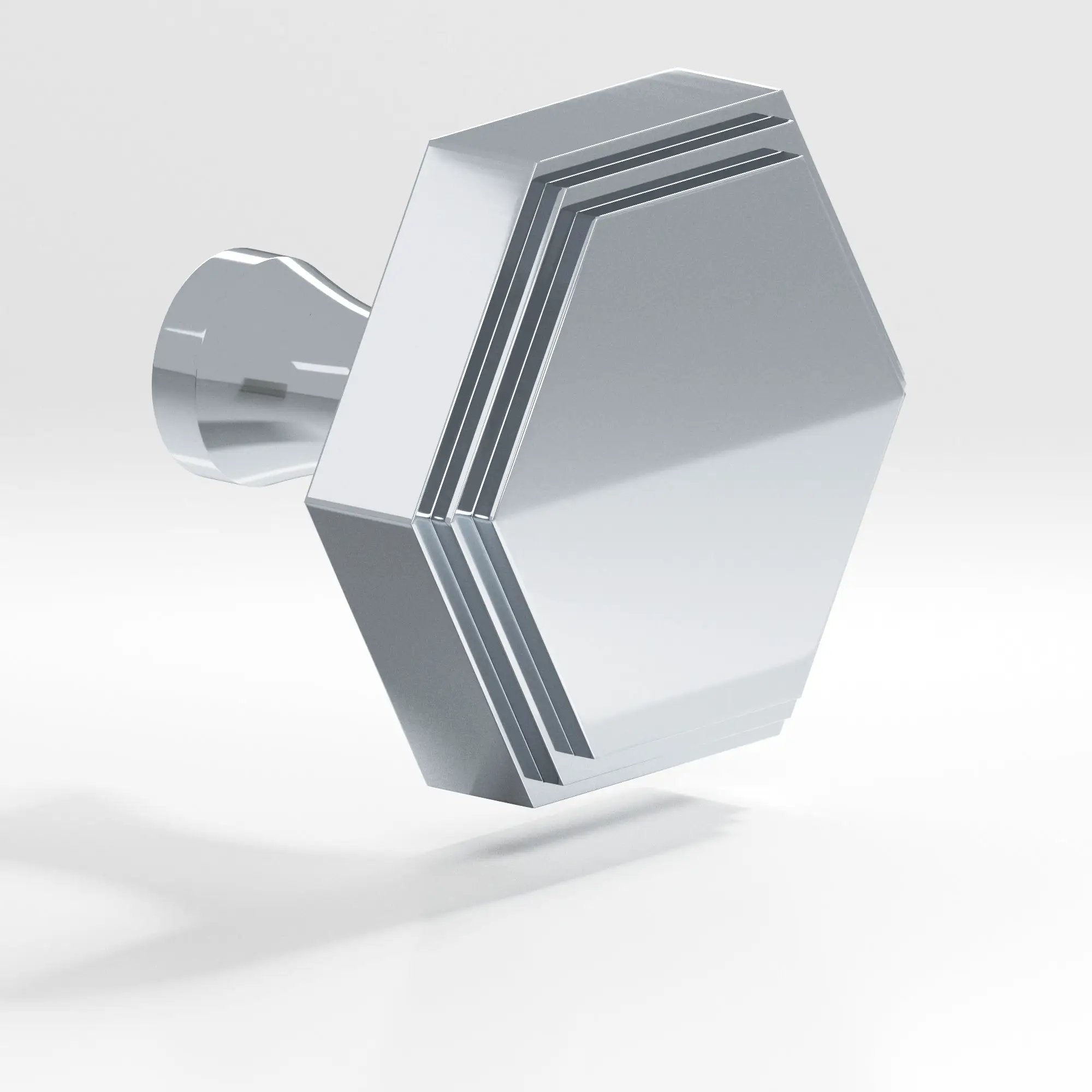 polished chrome cabinet knob