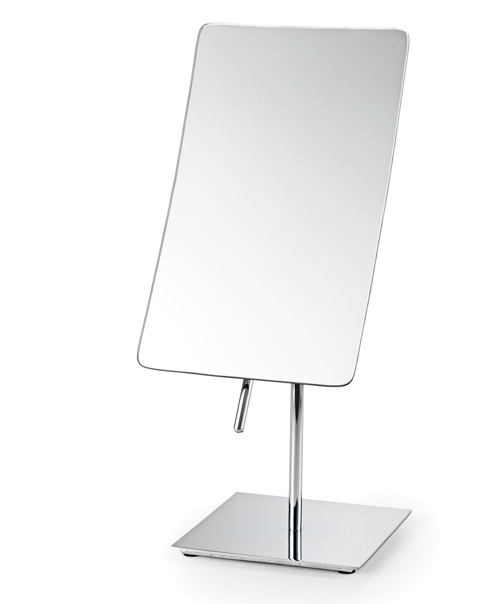 polished stainless makeup mirror