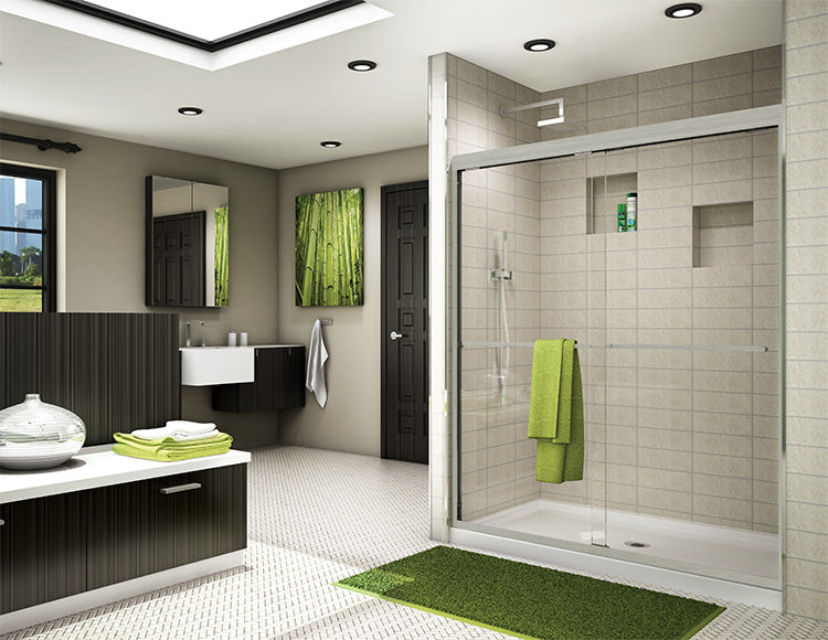 brushed nickel shower door