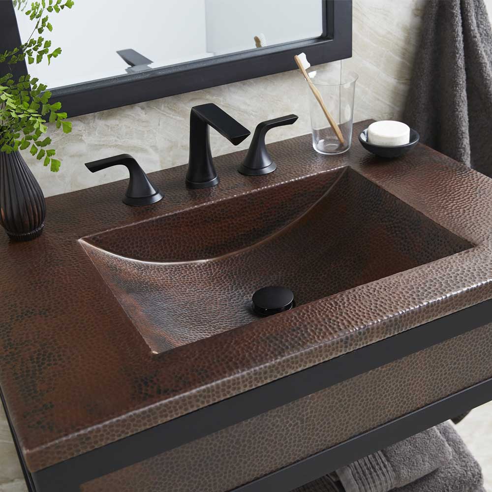 antique copper bathroom sink