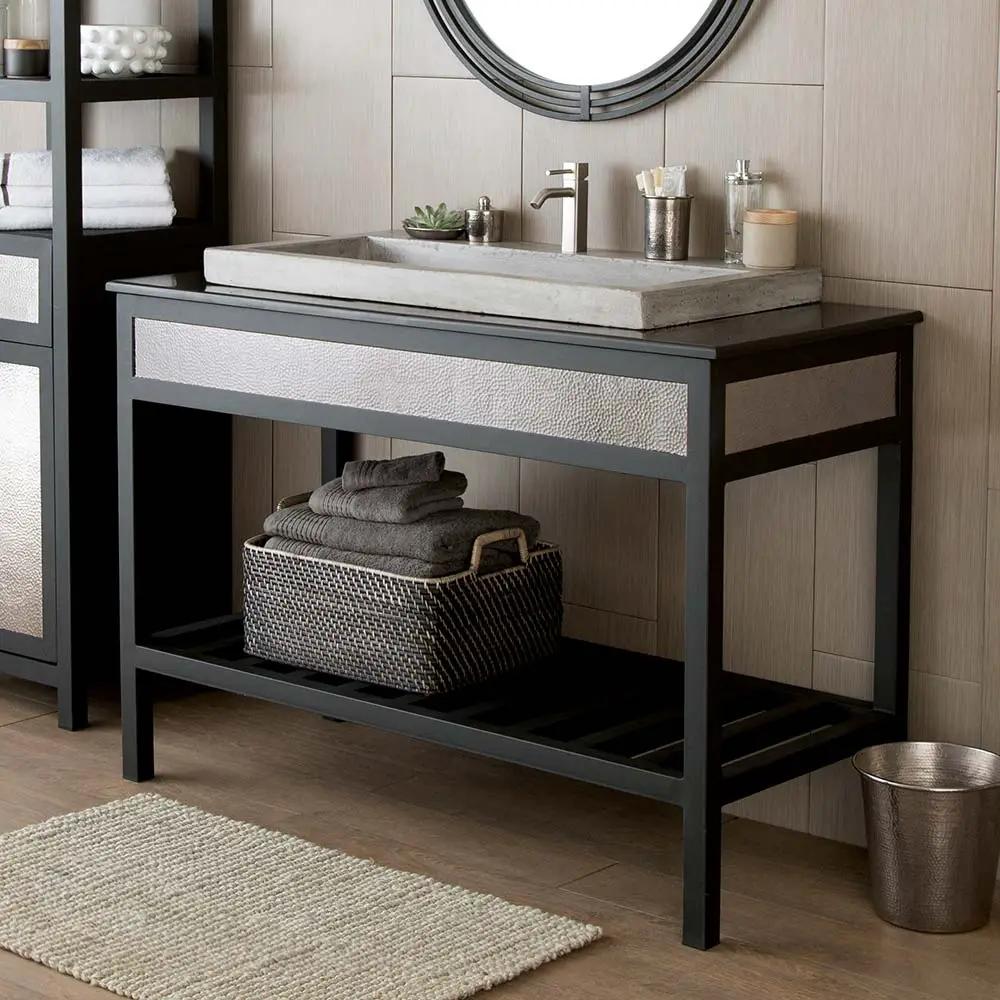 brushed nickel vanity