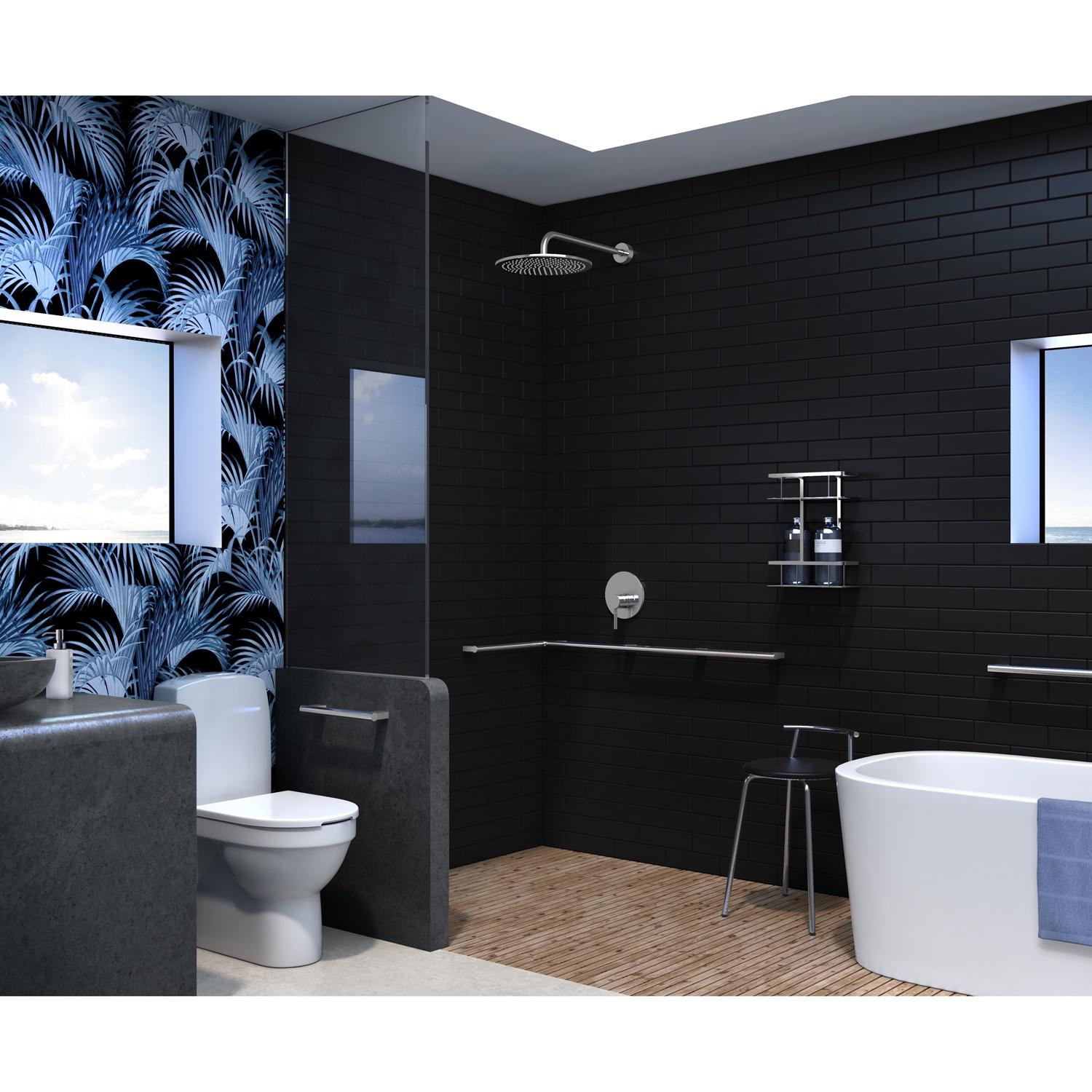 chromed stainless steel grab bar