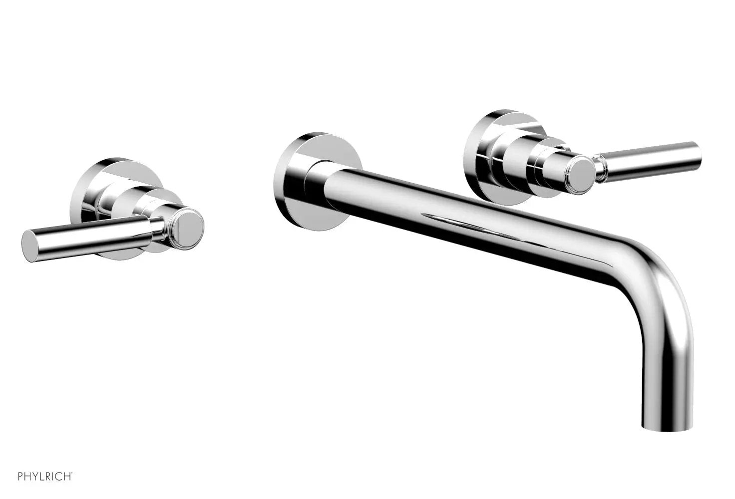 polished chrome wall tub set