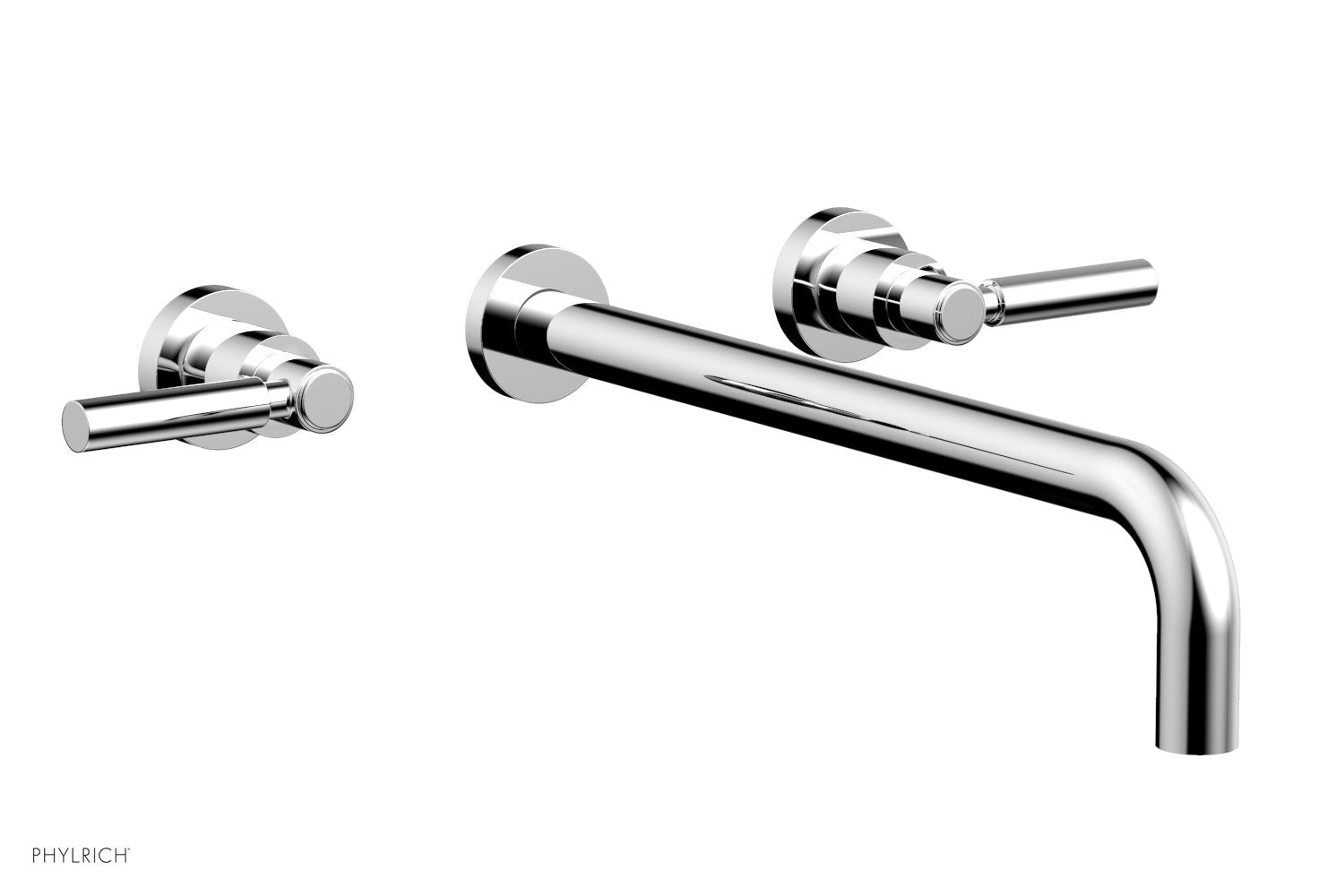 polished chrome wall tub set