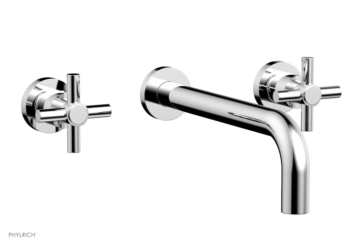 polished chrome wall tub set