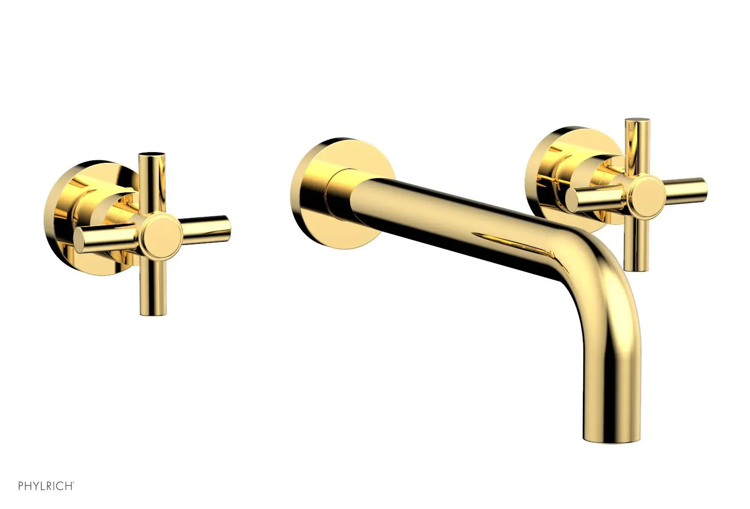 Phylrich BASIC Wall Tub Set 10" Spout - Tubular Cross Handles by Phylrich