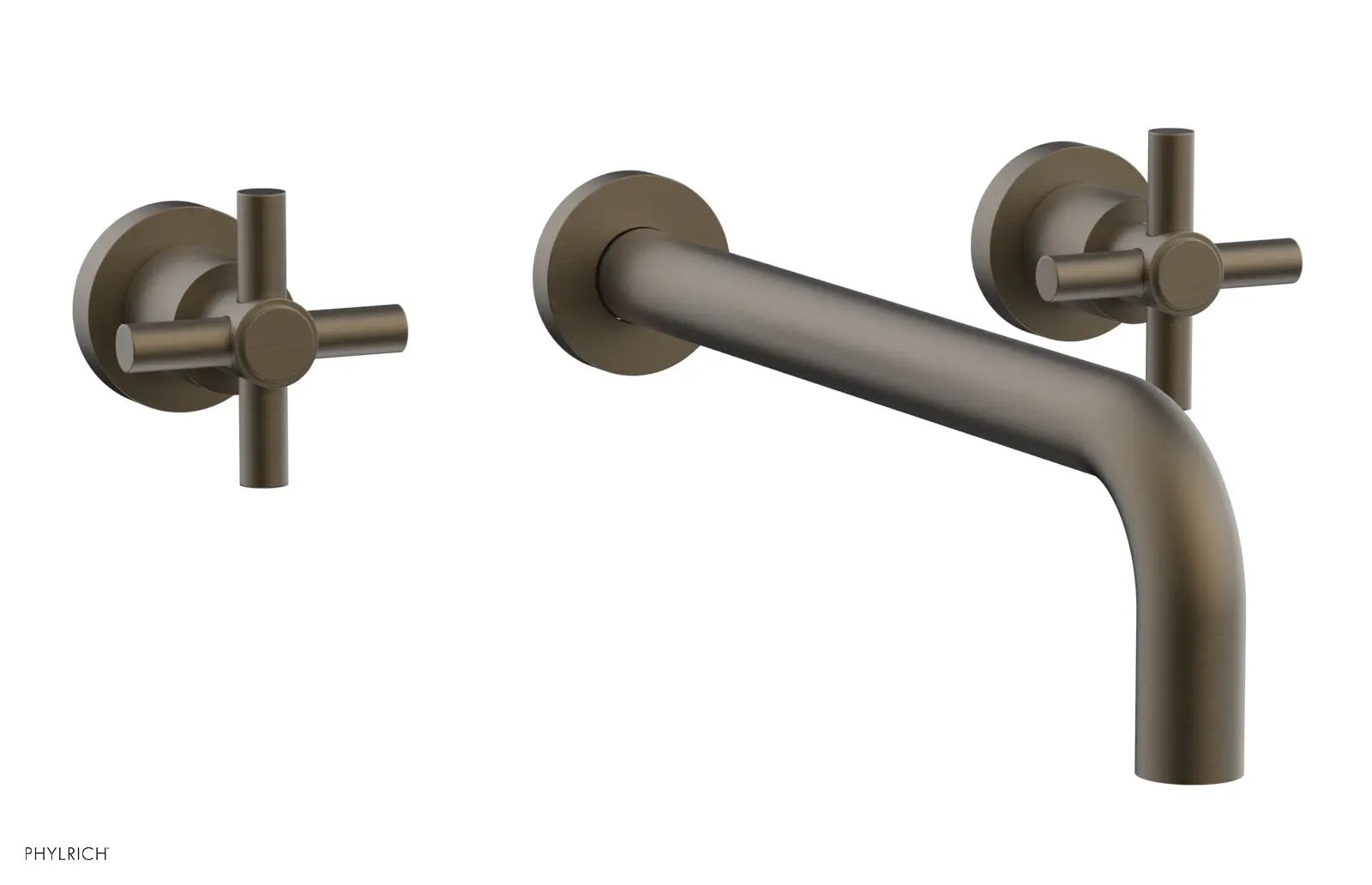 Phylrich BASIC Wall Tub Set 12" Spout - Tubular Cross Handles by Phylrich